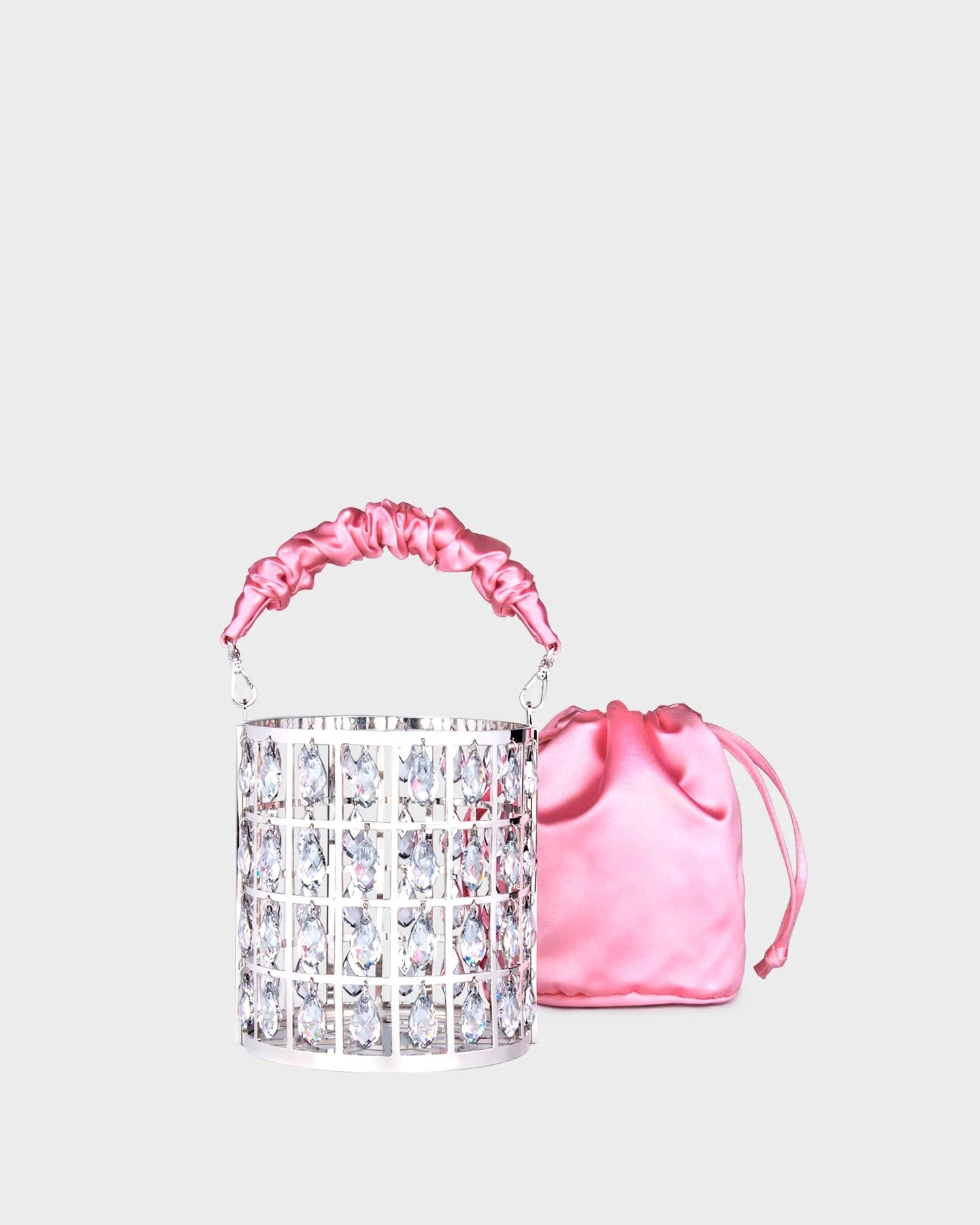 Chandelier In Pink Satin removable pouch view