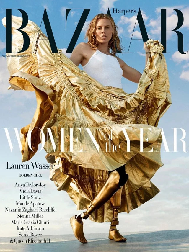 Cover of Harper's Bazaar UK magazine, December/January 2023 issue, luxury fashion feature