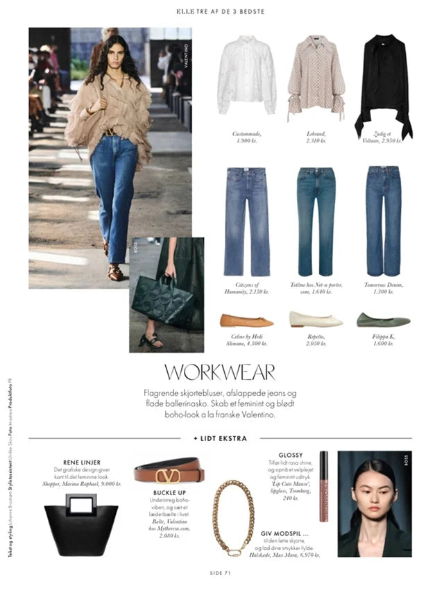 Page from the May 2021 issue of ELLE Denmark magazine featuring: the Marina Raphael Mini Riviera in Black Leather