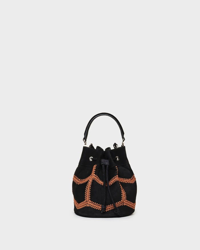 Estella In Black Crochet Suede straight view