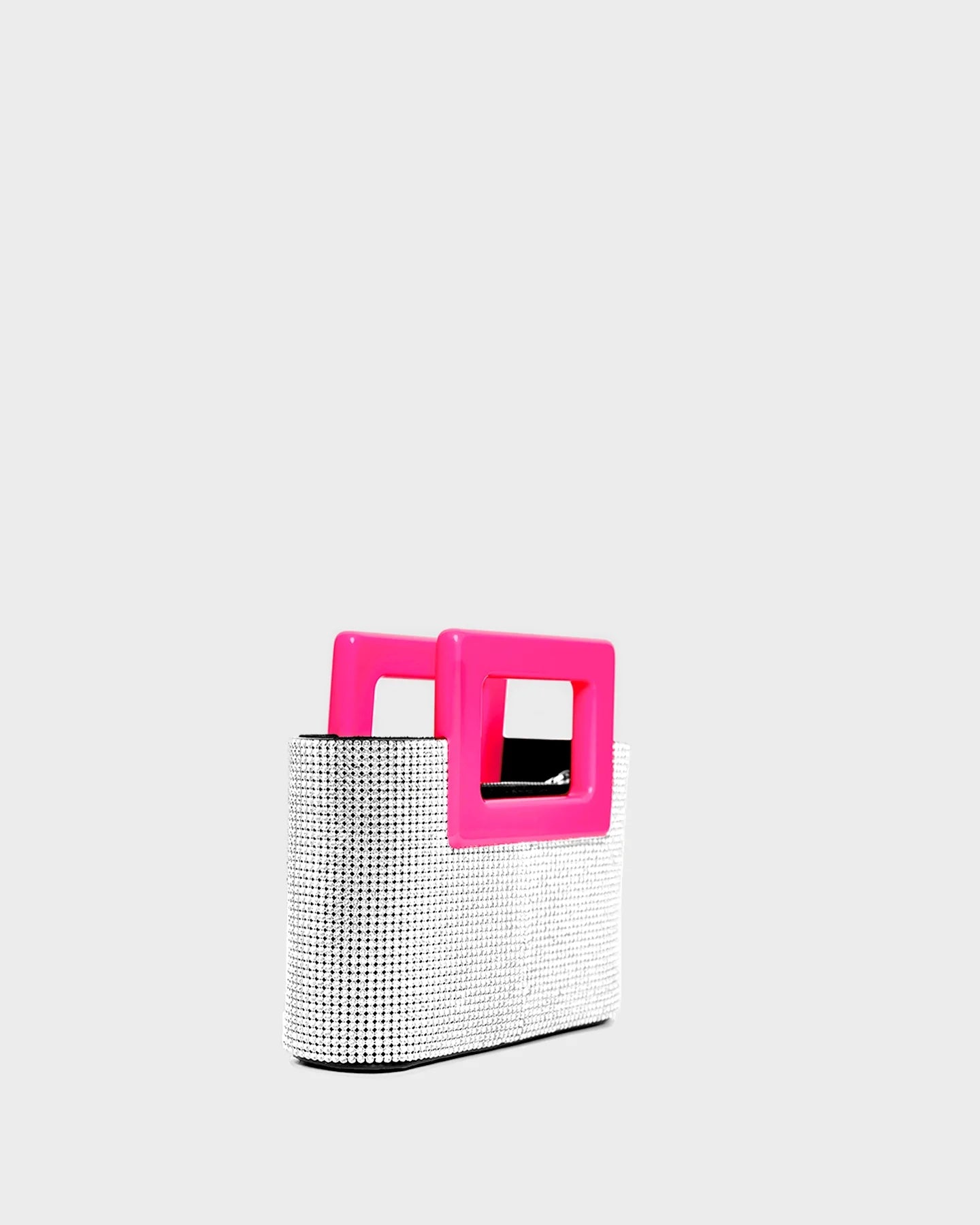 Evangelie In Crystal And Fluorescent Pink three quarters view