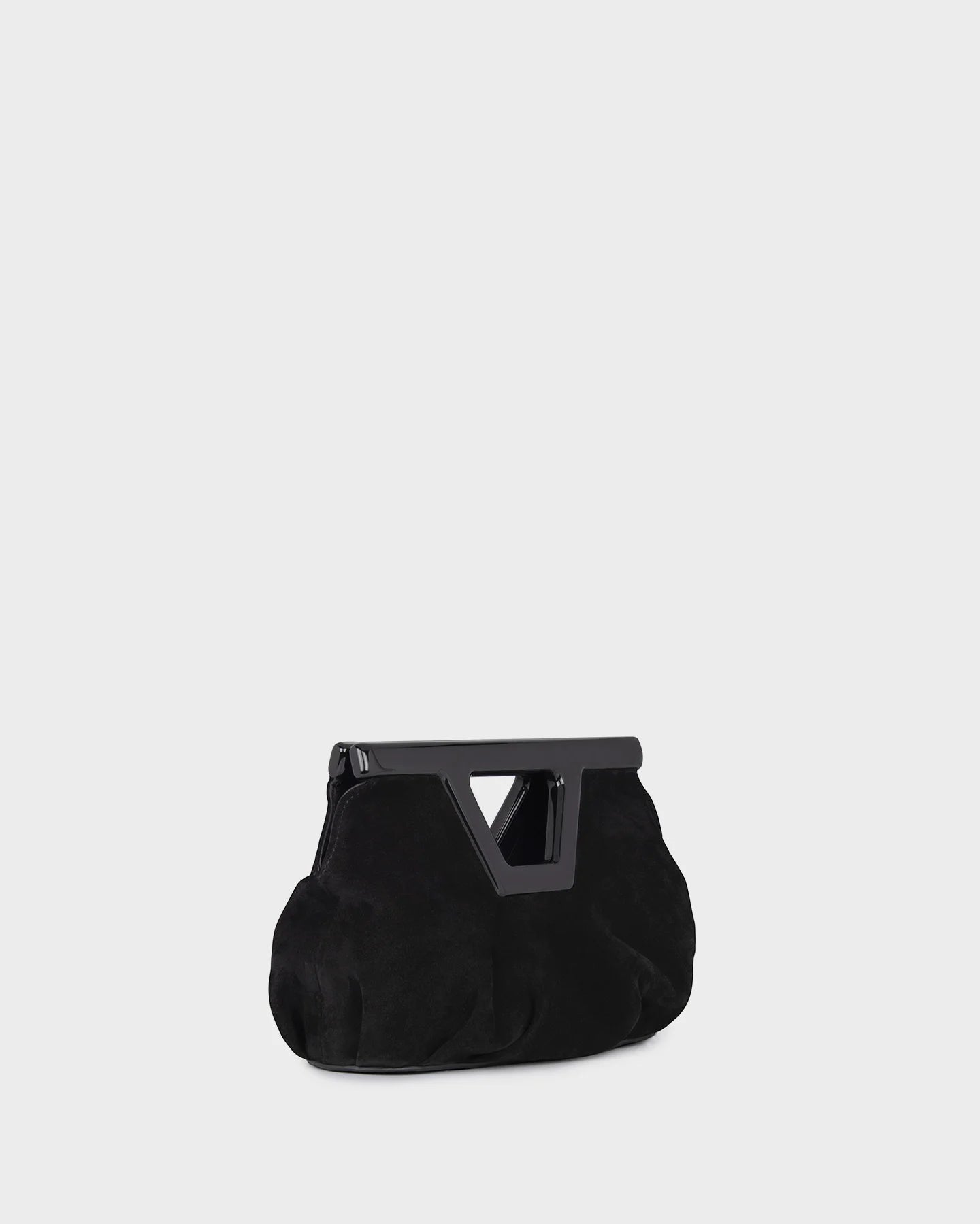 Georgia Micro In Black Suede three quarters view