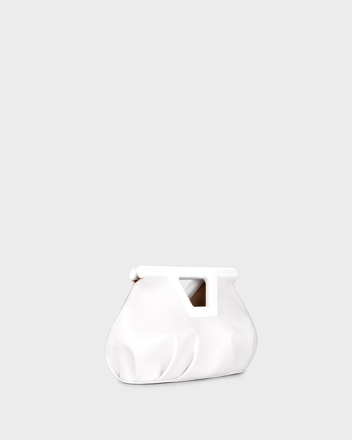 Georgia Micro In White Leather three quarters view