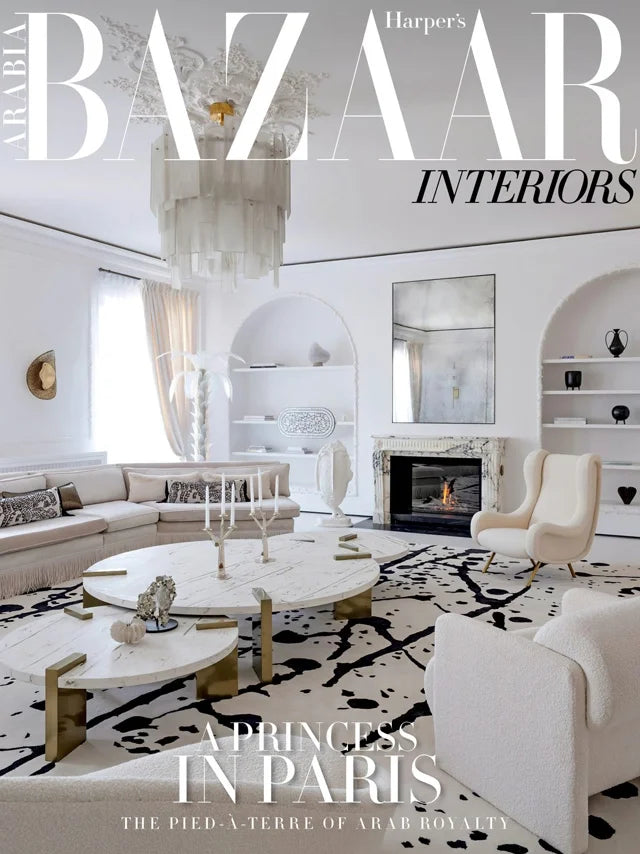 Cover of Harper's Bazaar Arabia Interiors magazine, July 2022 issue, luxury fashion feature