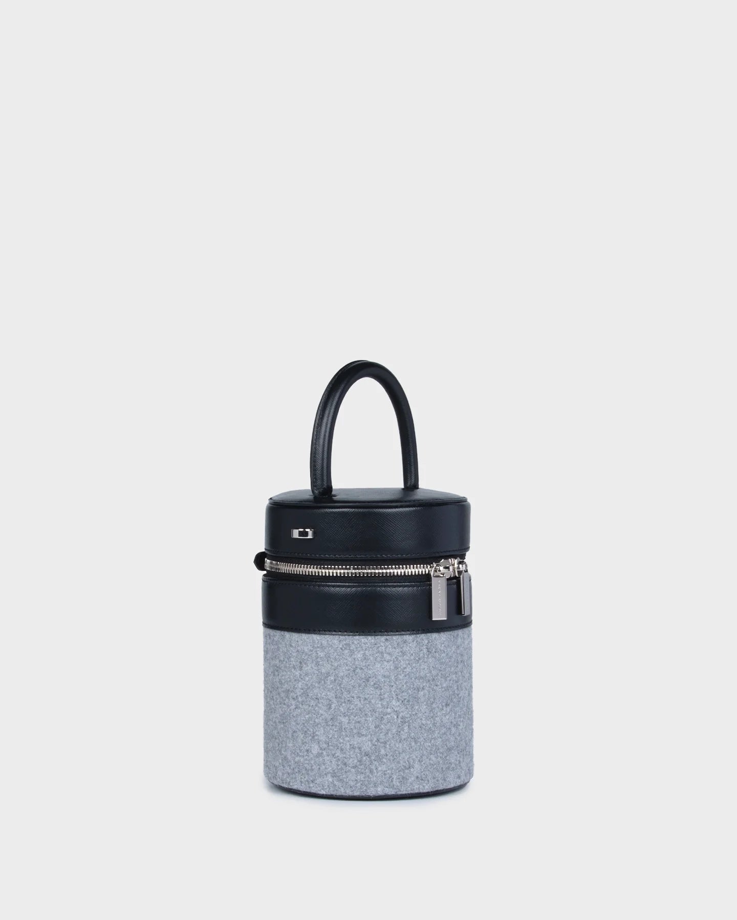 Leah In Grey Wool three quarters view