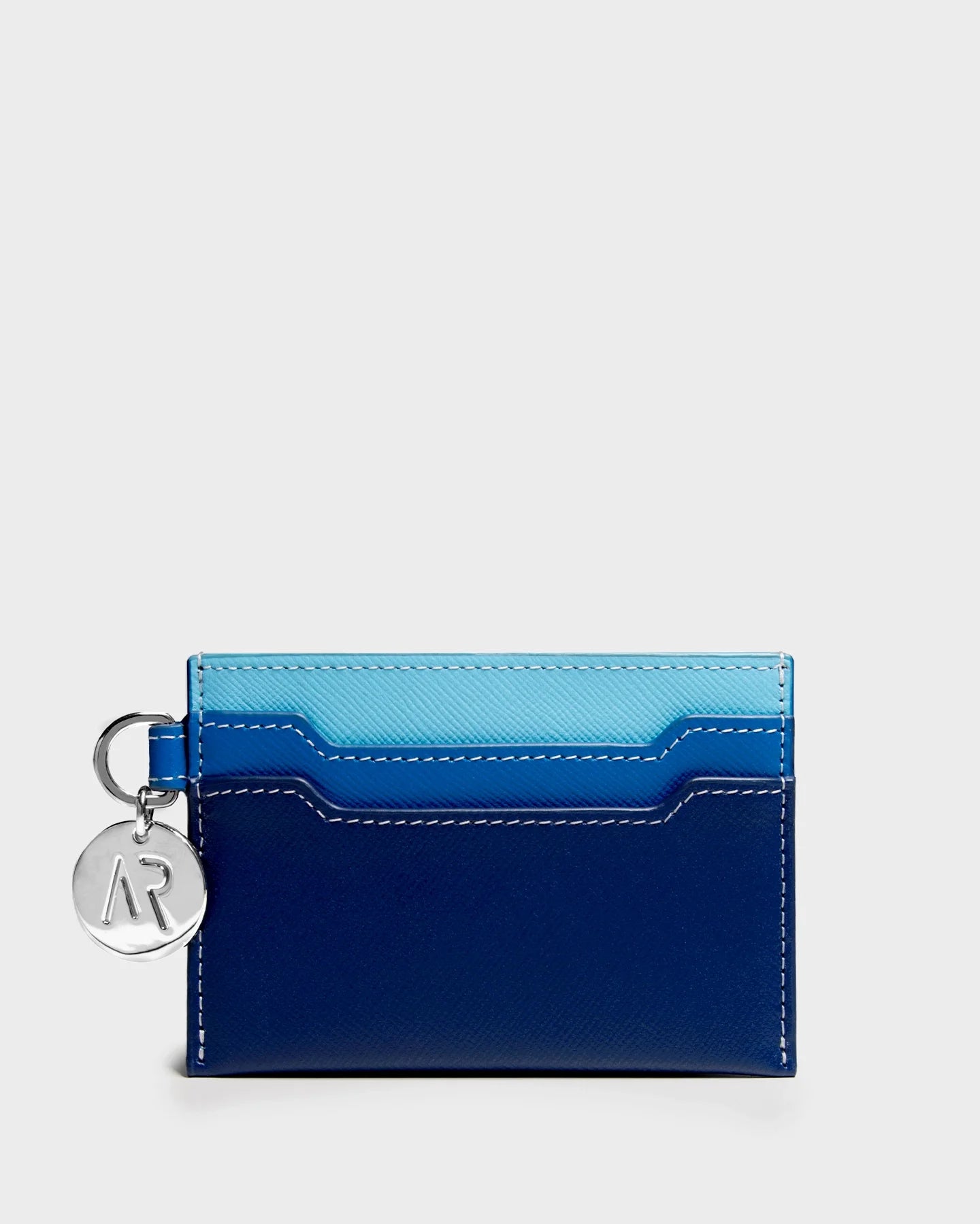 Leather Cardholder In Blue straight view