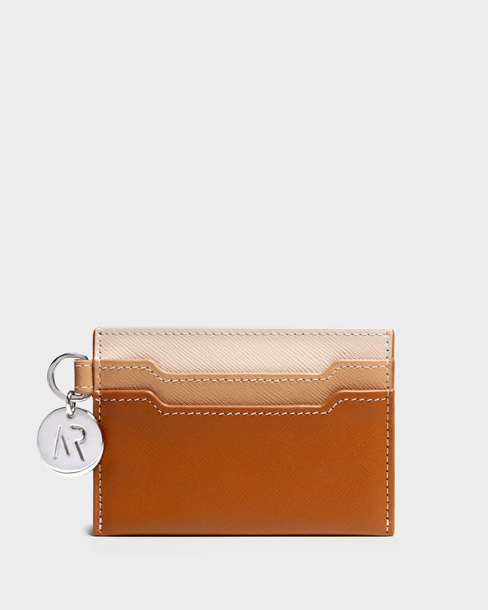 Leather Cardholder In Caramel straight view