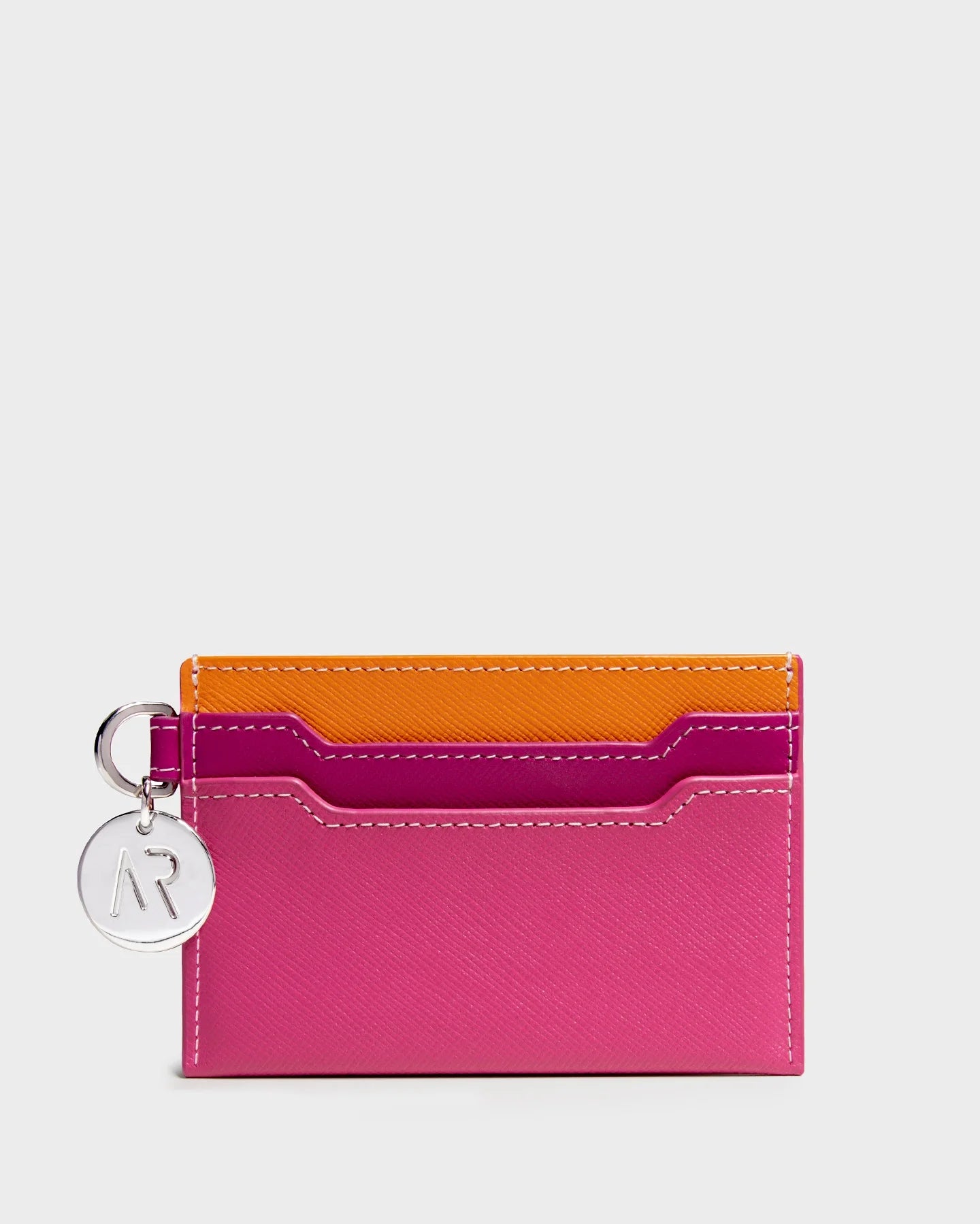 Leather Cardholder In Pink straight view