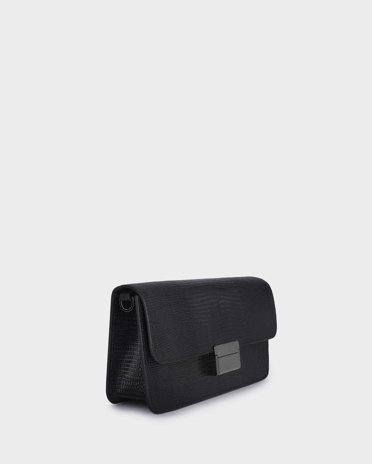 Luna In Black Lizard-effect three quarter view