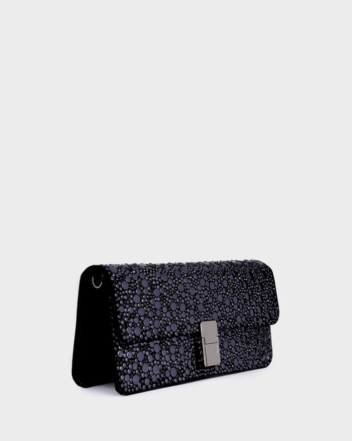Luna In Gunmetal Studs three quarters view