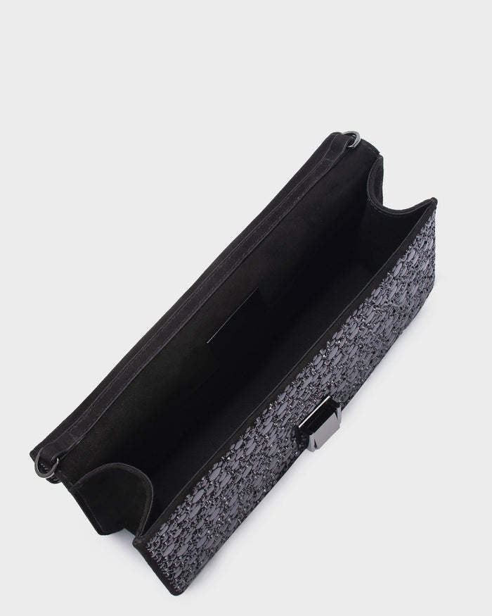 Luna In Gunmetal Studs top view