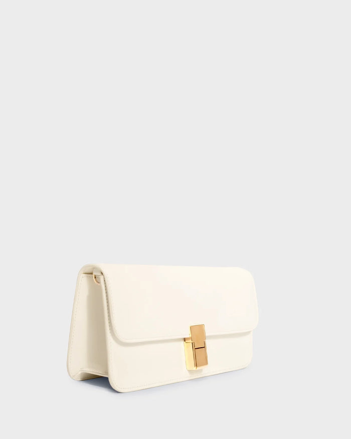 Luna In Cream Leather three quarters view