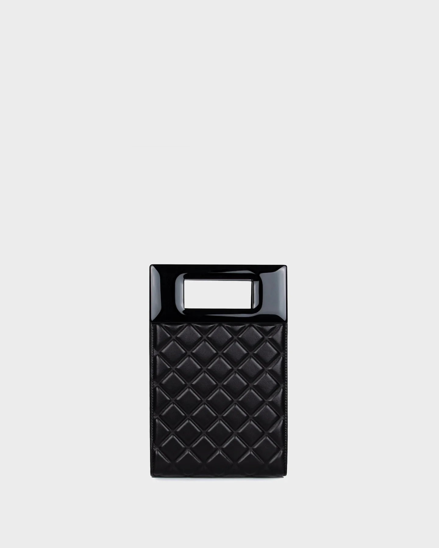 Micro Bella In Black Quilted Leather straight view