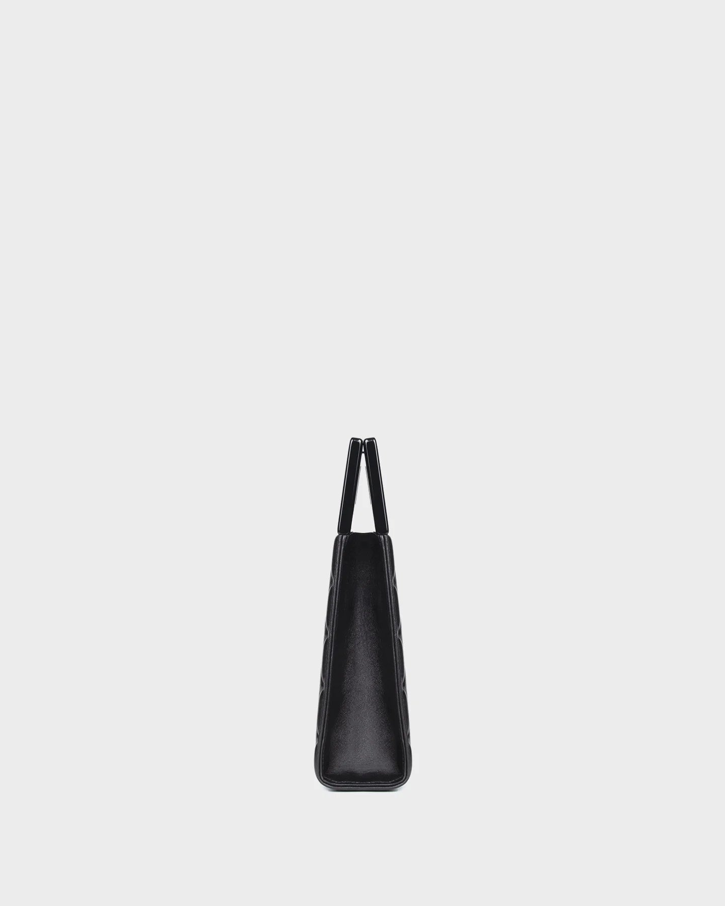 Micro Bella In Black Quilted Leather side view