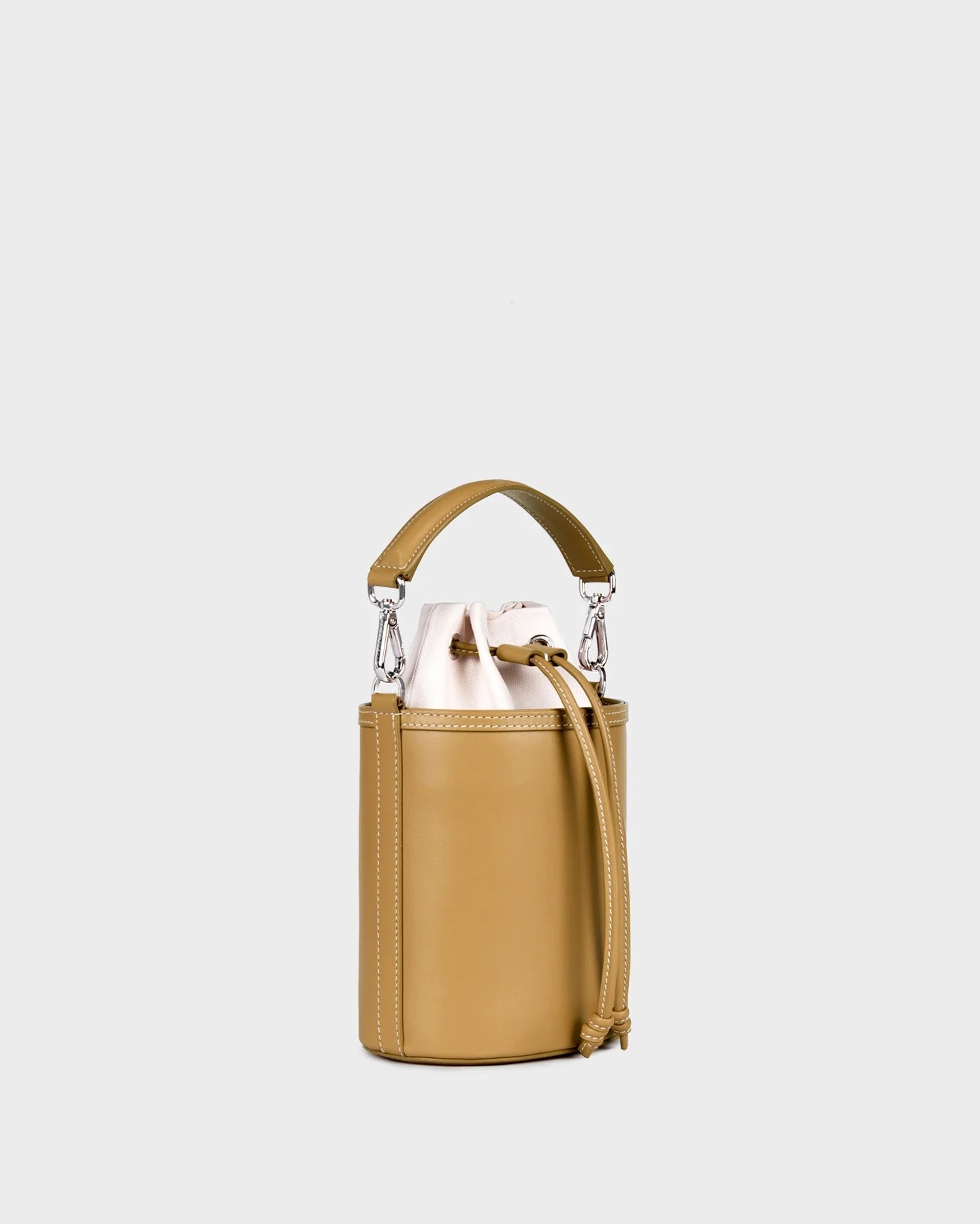 Micro Carina In Champagne Leather three quarters view