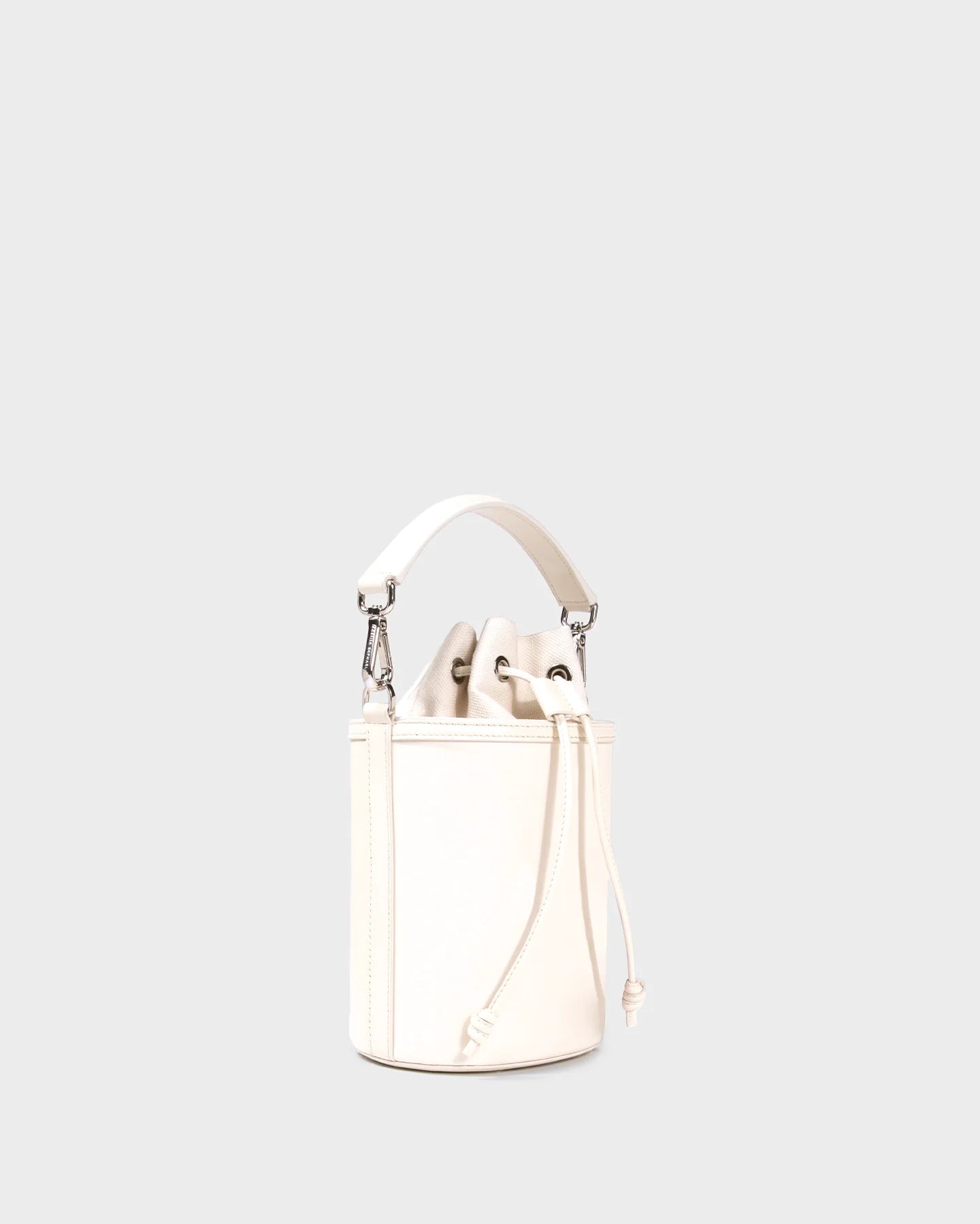 Micro Carina In Cream Leather three quarters view