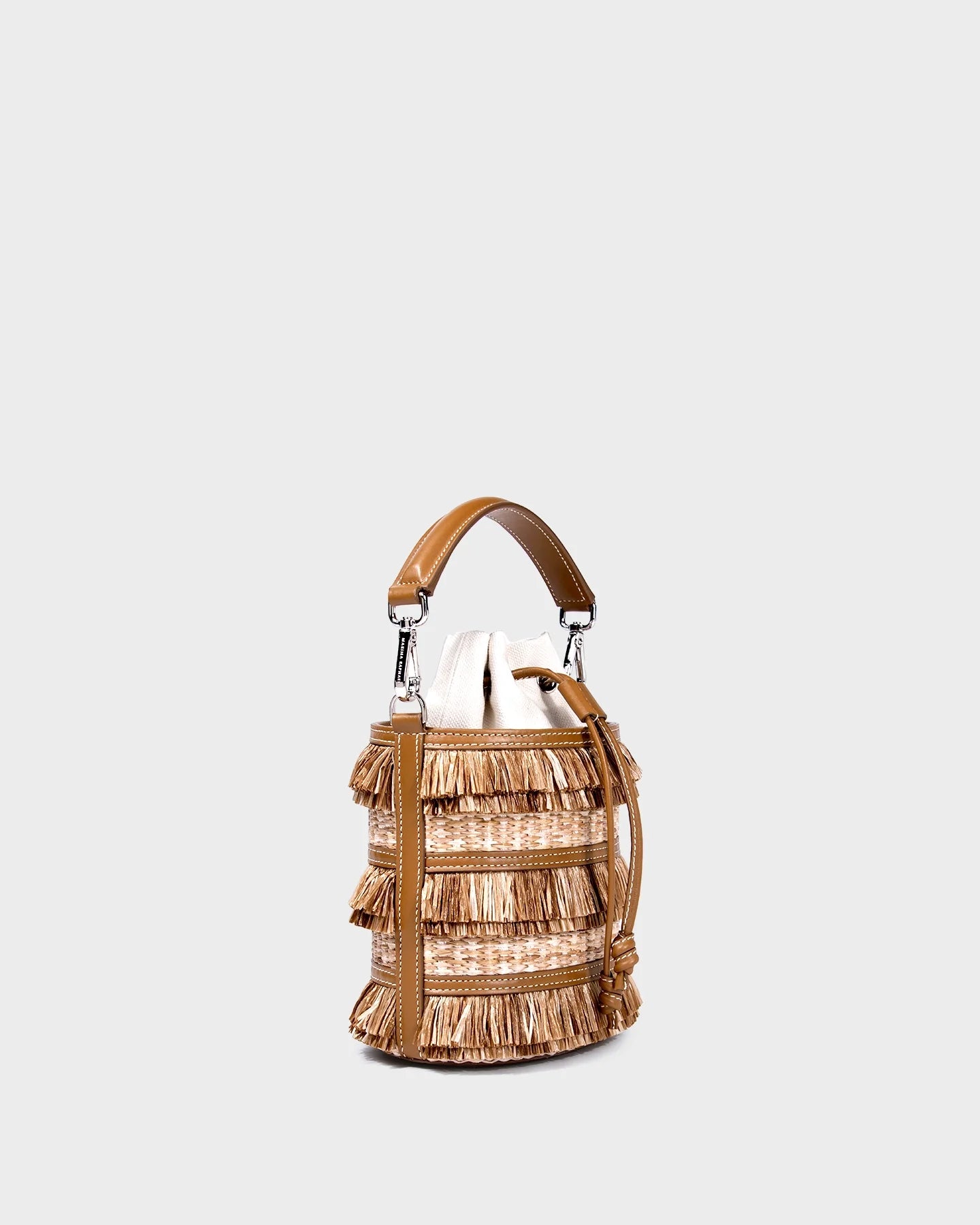 Micro Carina In Fringe Raffia three quarters view