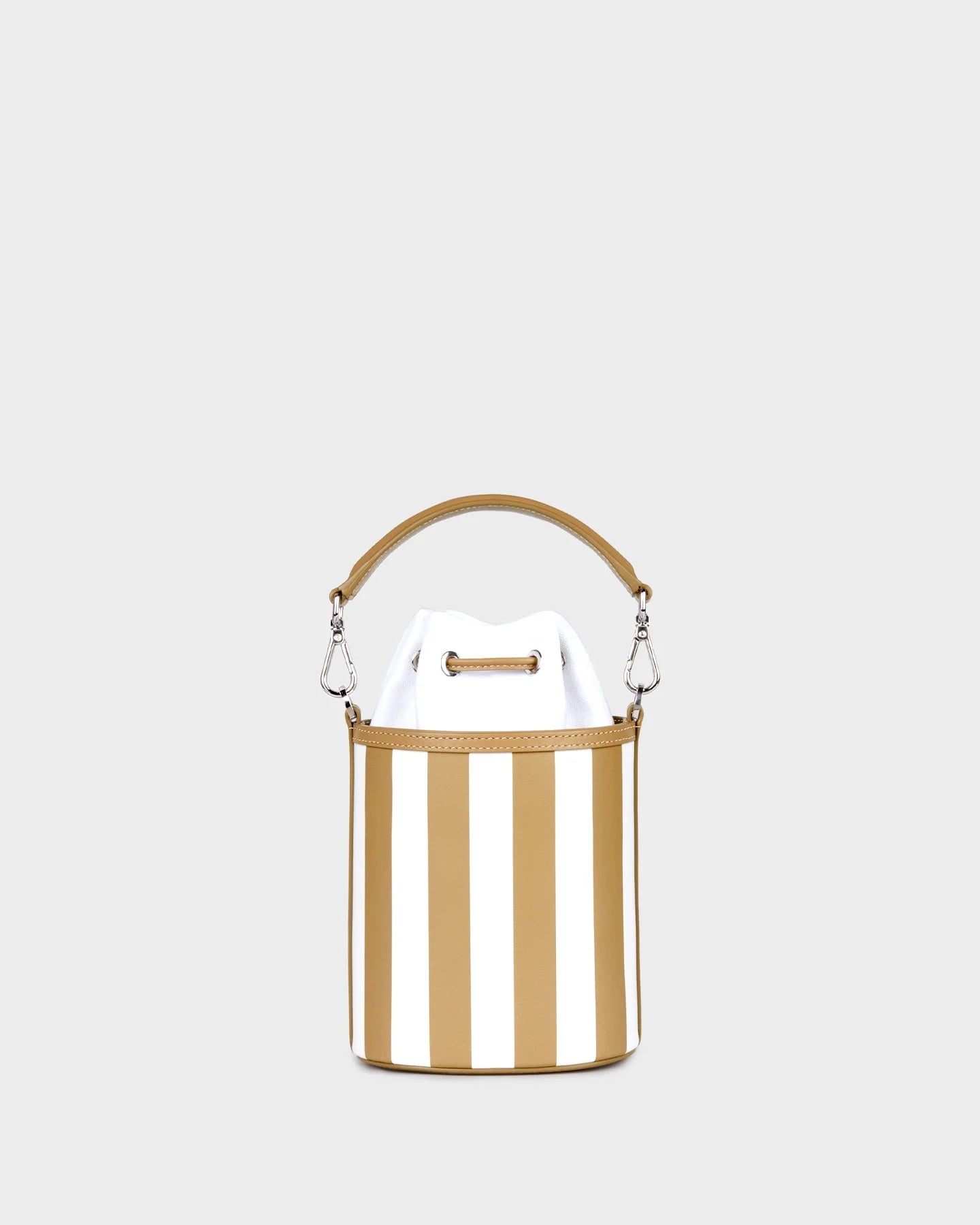 Micro Carina In Striped Champagne Leather back view