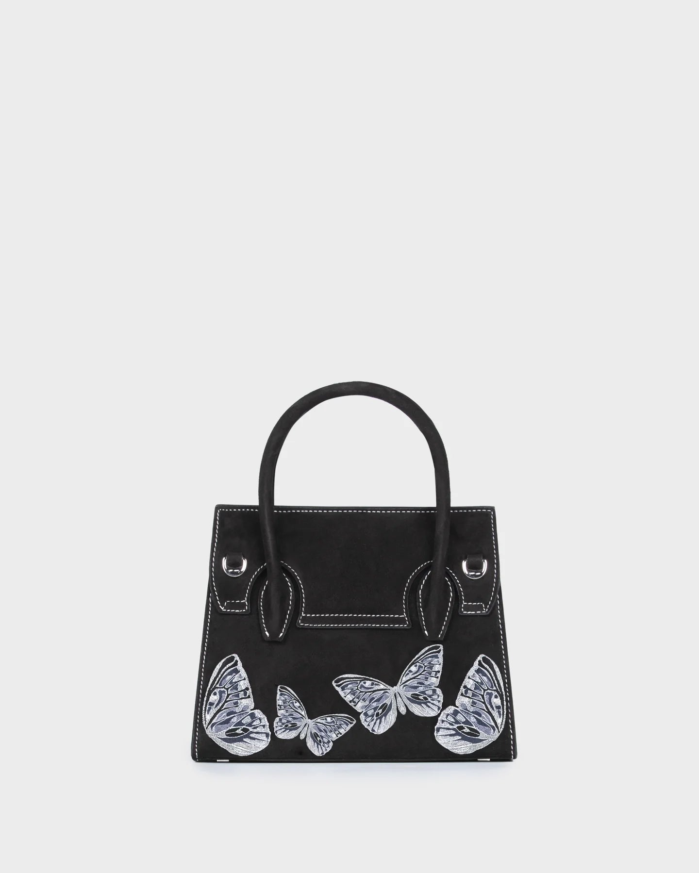 Micro Daphne In Black Embroidered Suede back view