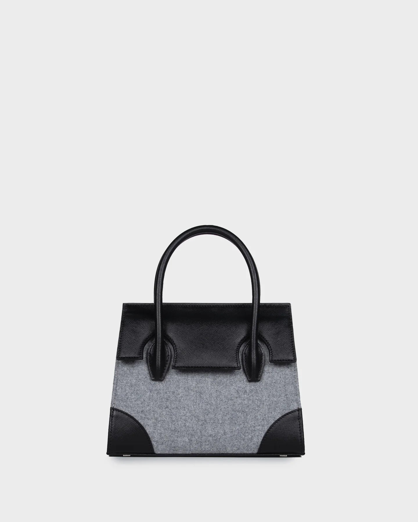 Micro Daphne In Grey Wool straight view
