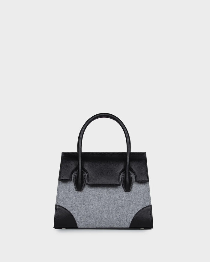 Micro Daphne In Grey Wool straight view
