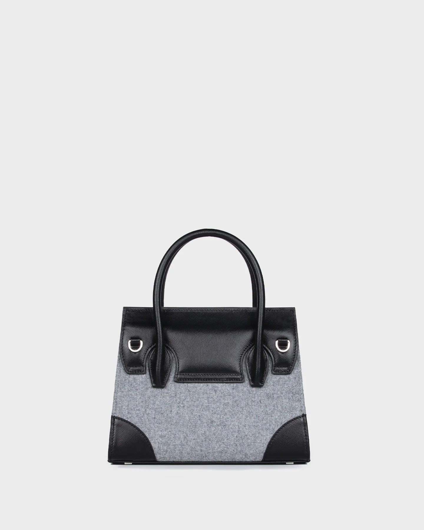 Micro Daphne In Grey Wool back view
