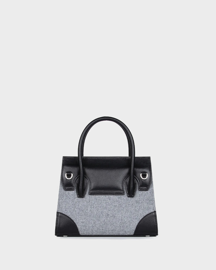 Micro Daphne In Grey Wool back view