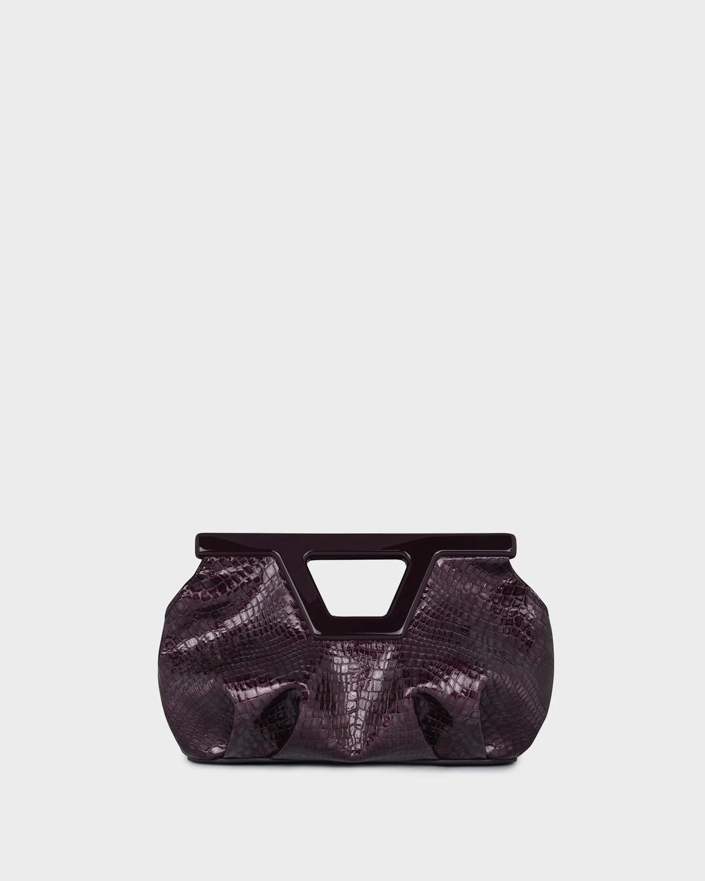Georgia Micro In Purple Croc-Effect straight view