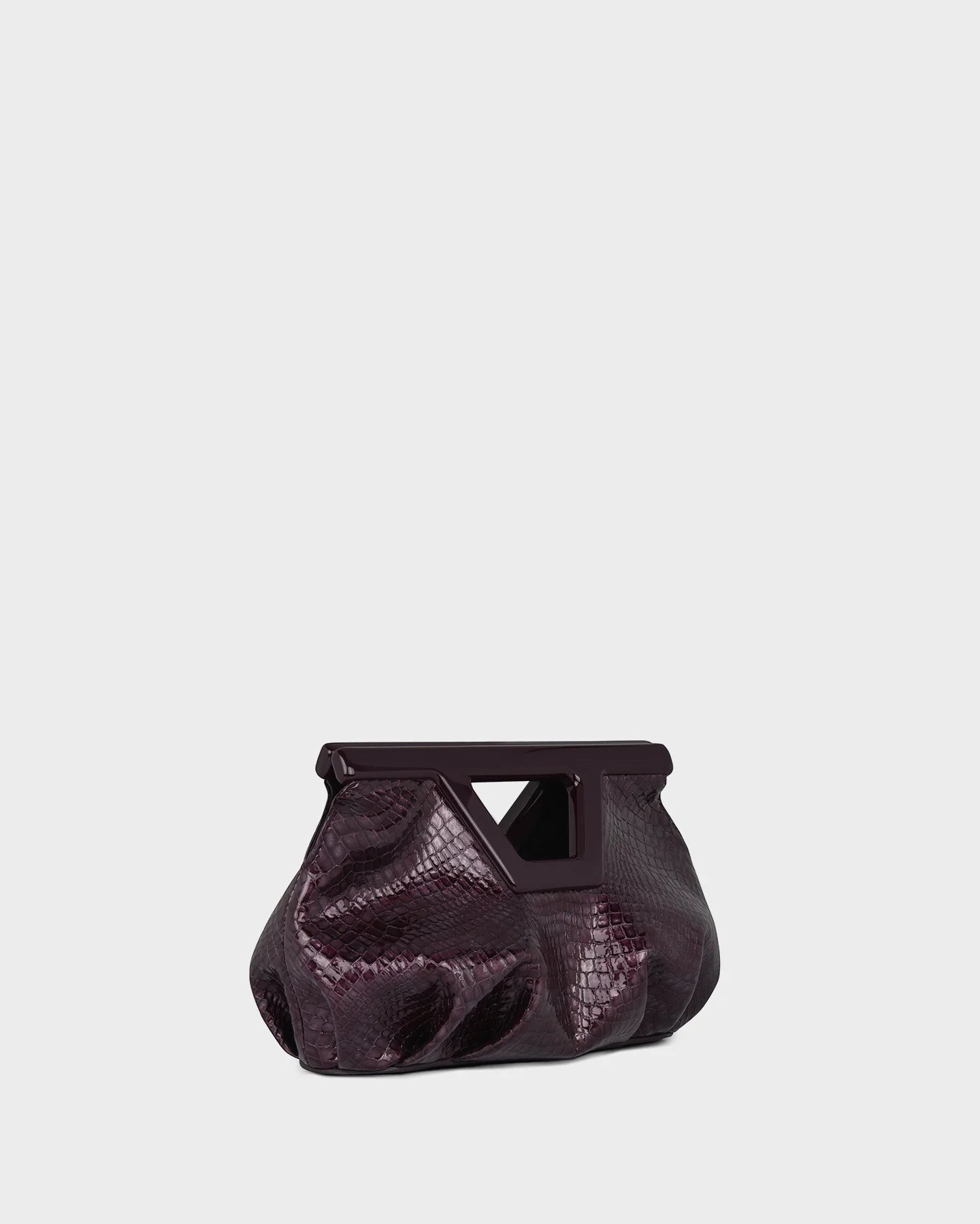 Georgia Micro In Purple Croc-Effect three quarters view