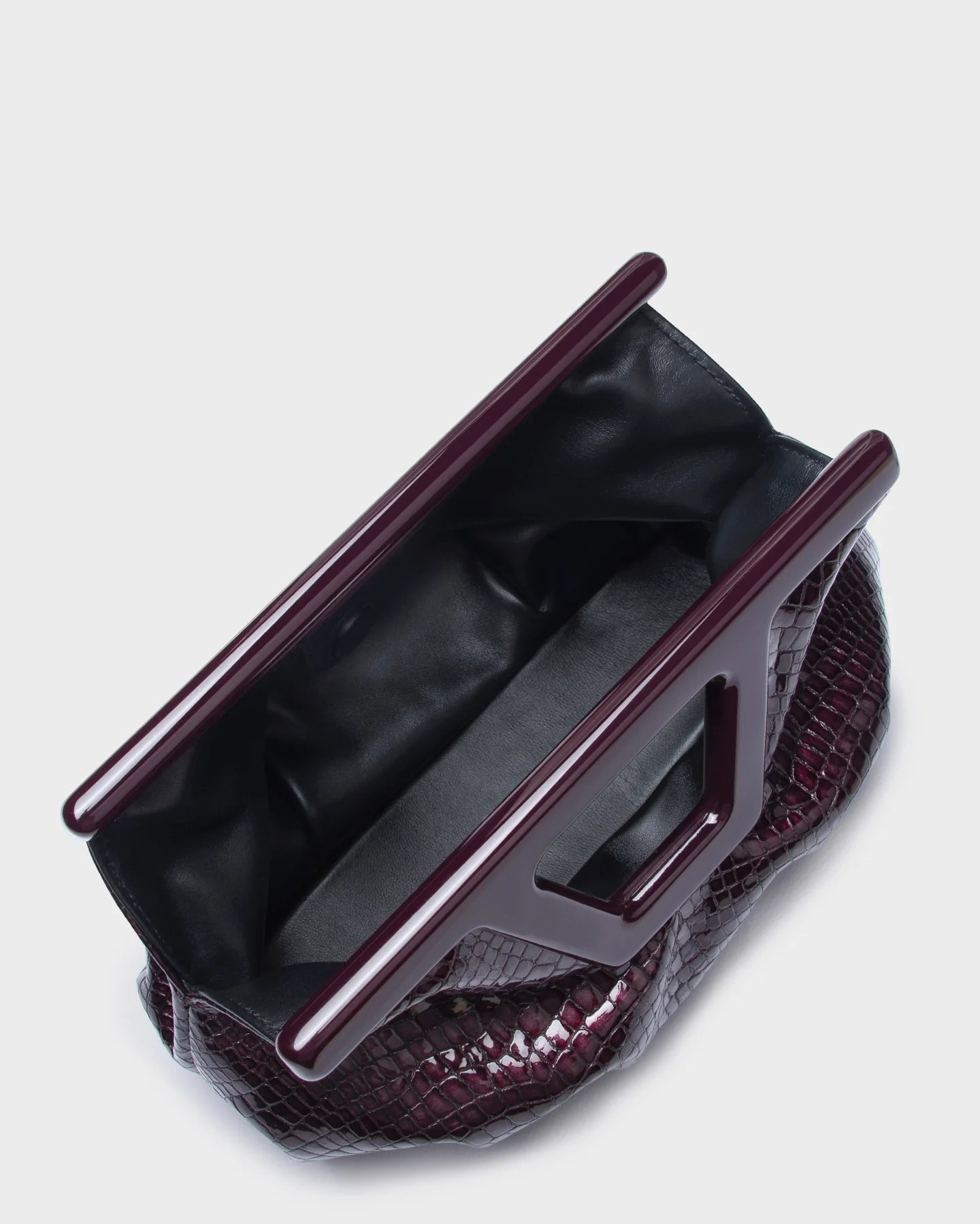 Georgia Micro In Purple Croc-Effect top view