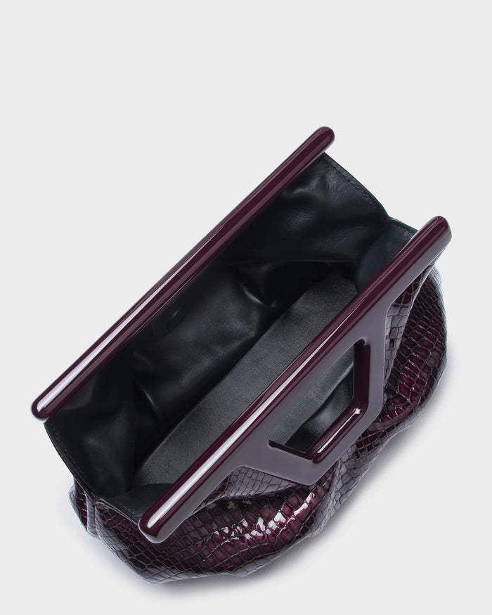 Georgia Micro In Purple Croc-Effect top view