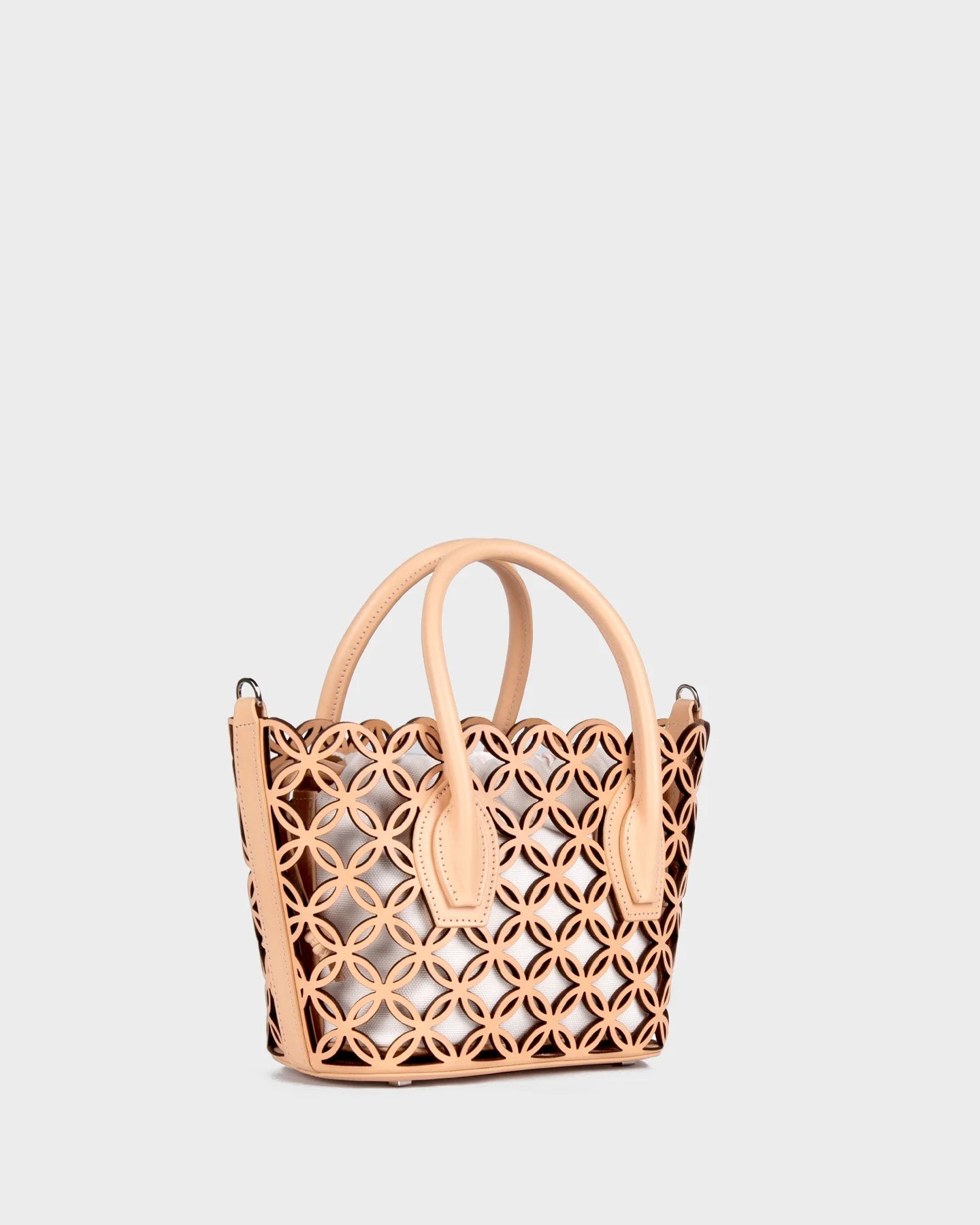 Micro Porter In Laser Cut Leather three quarters view