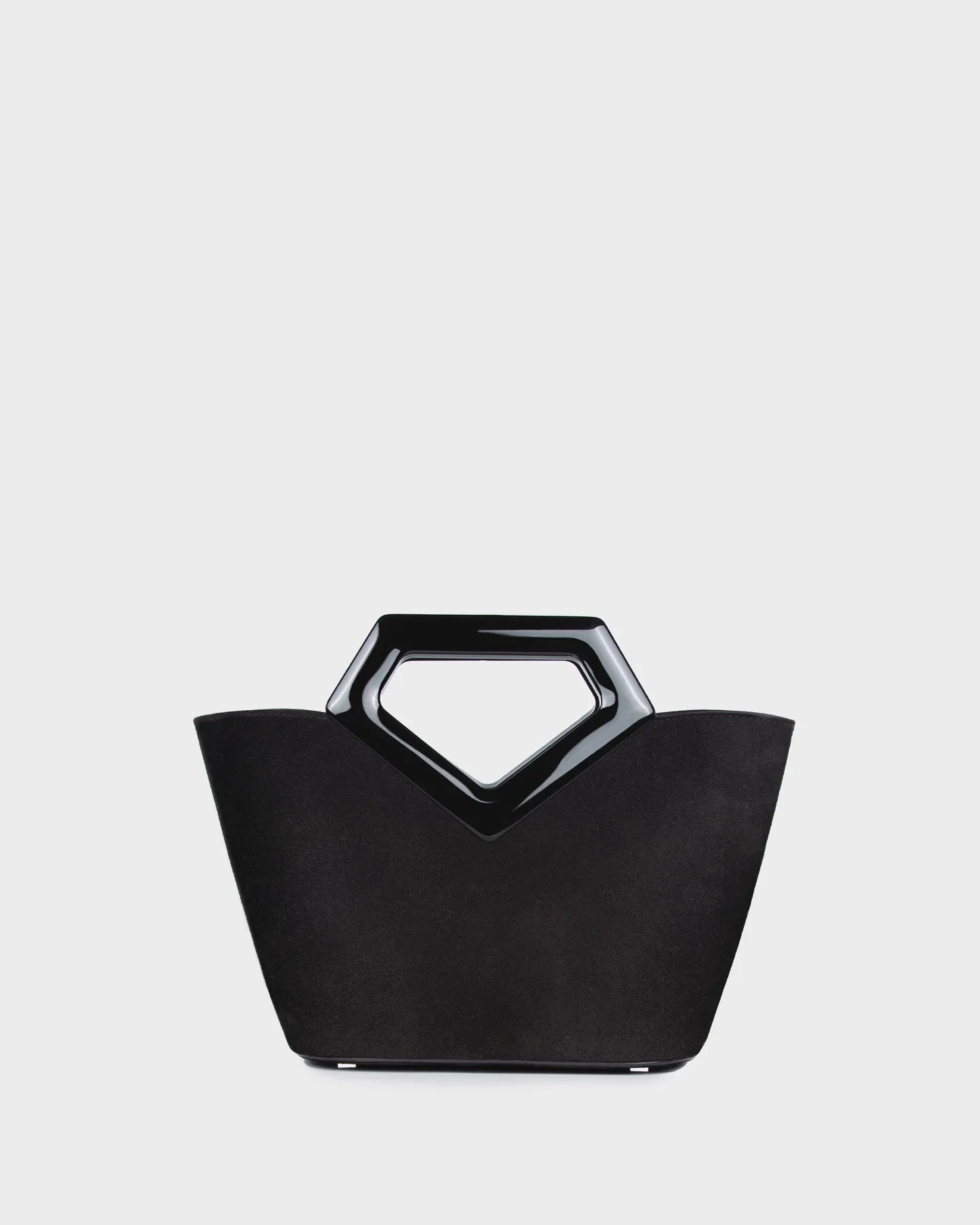 Micro Riviera Diamond In Black Suede straight view