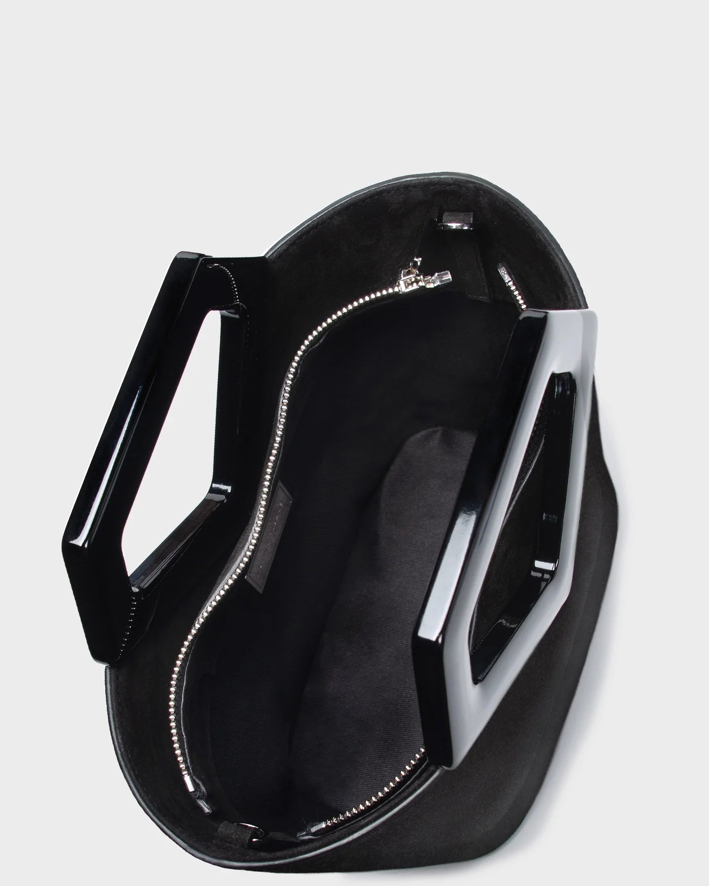Micro Riviera Diamond In Black Suede top view