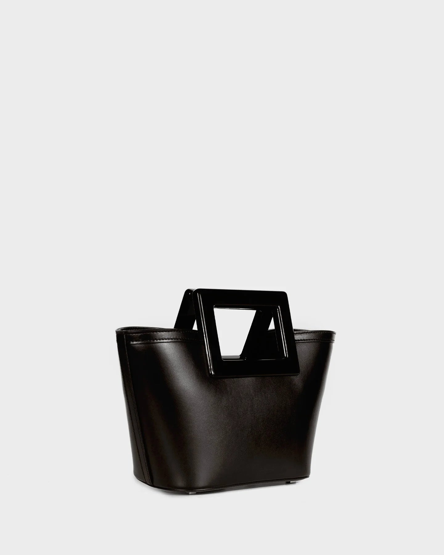 Micro Riviera In Black Leather three quarters view
