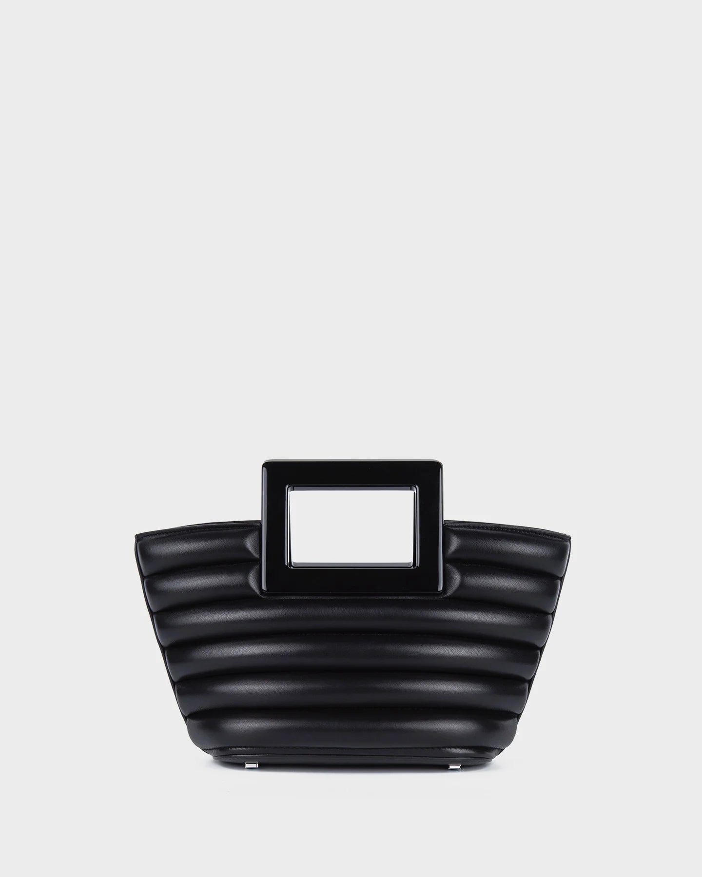 Micro Riviera In Black Quilted Leather straight view
