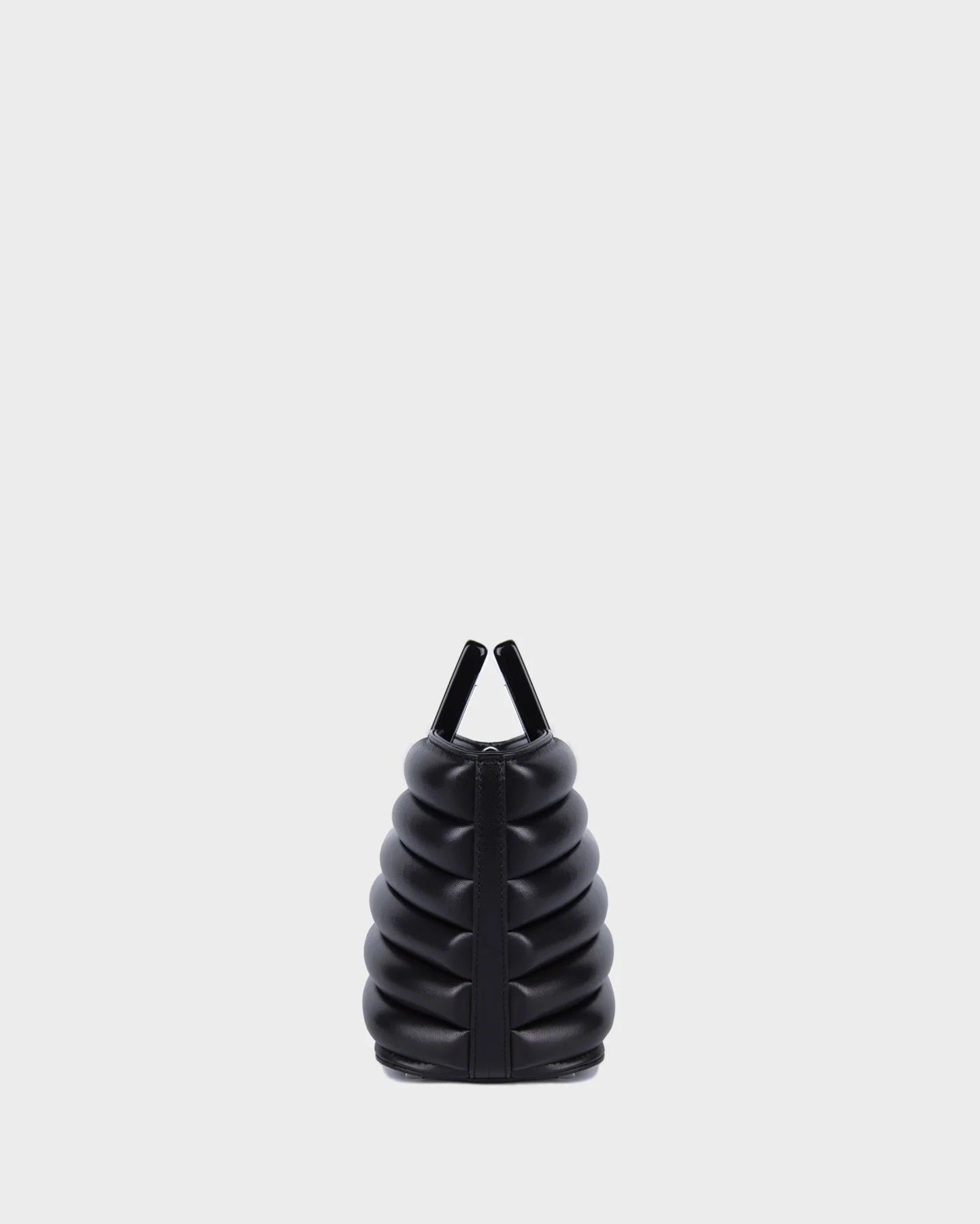 Micro Riviera In Black Quilted Leather side view