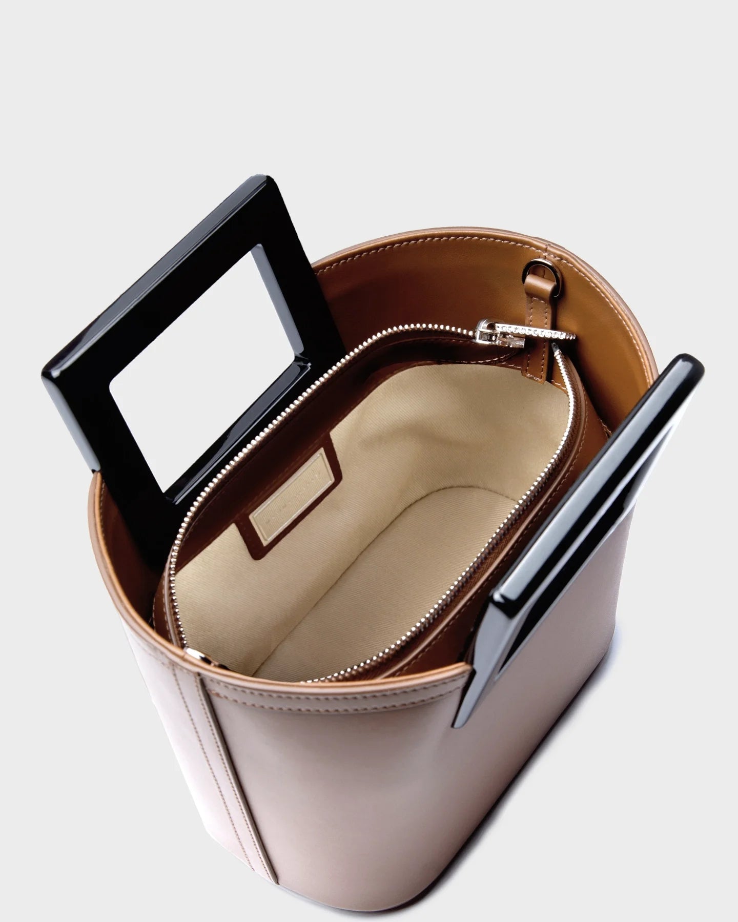 Micro Riviera In Caramel Leather top view