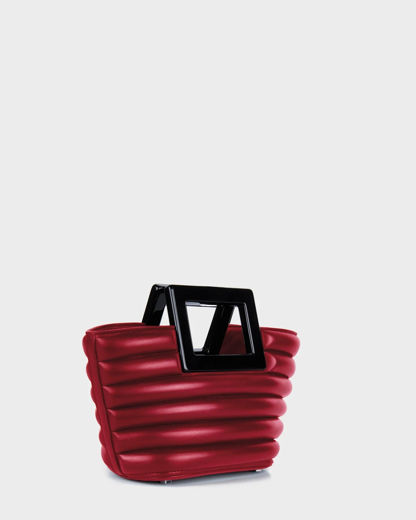 Micro Riviera In Crimson Quilted Leather three quarter view