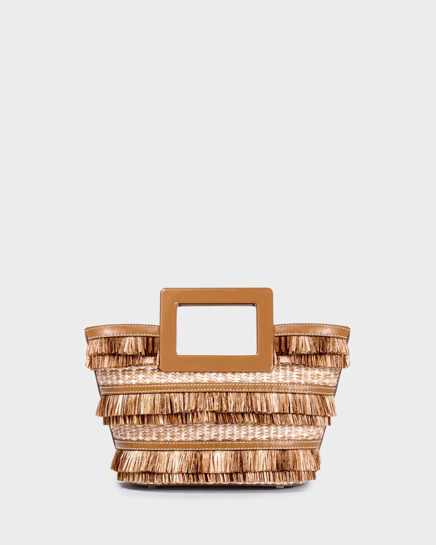 Micro Riviera In Fringe Raffia straight view