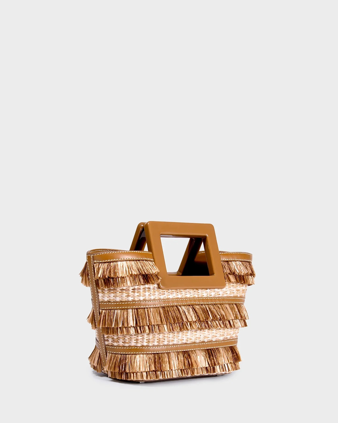 Micro Riviera In Fringe Raffia three quarters view