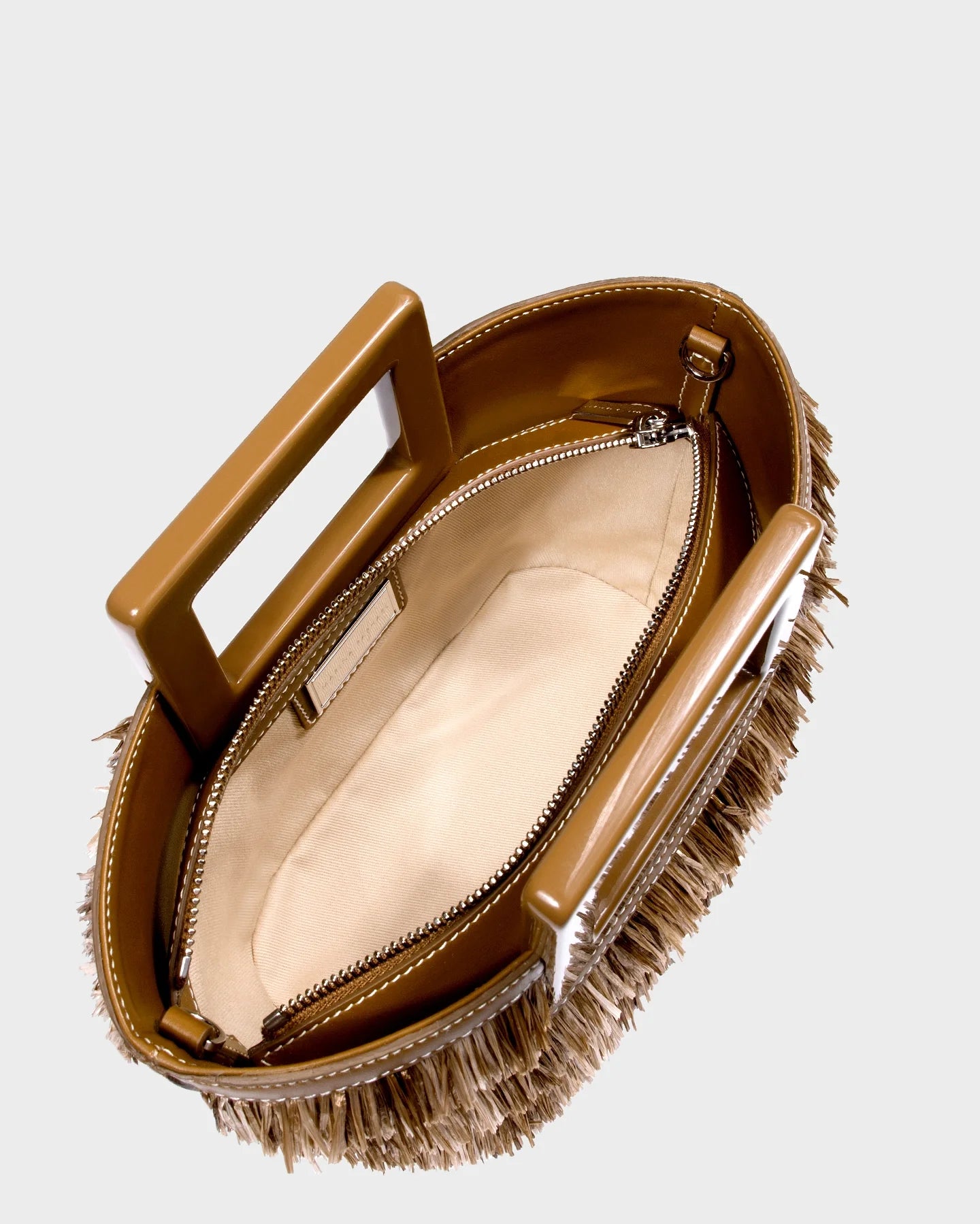 Micro Riviera In Fringe Raffia top view