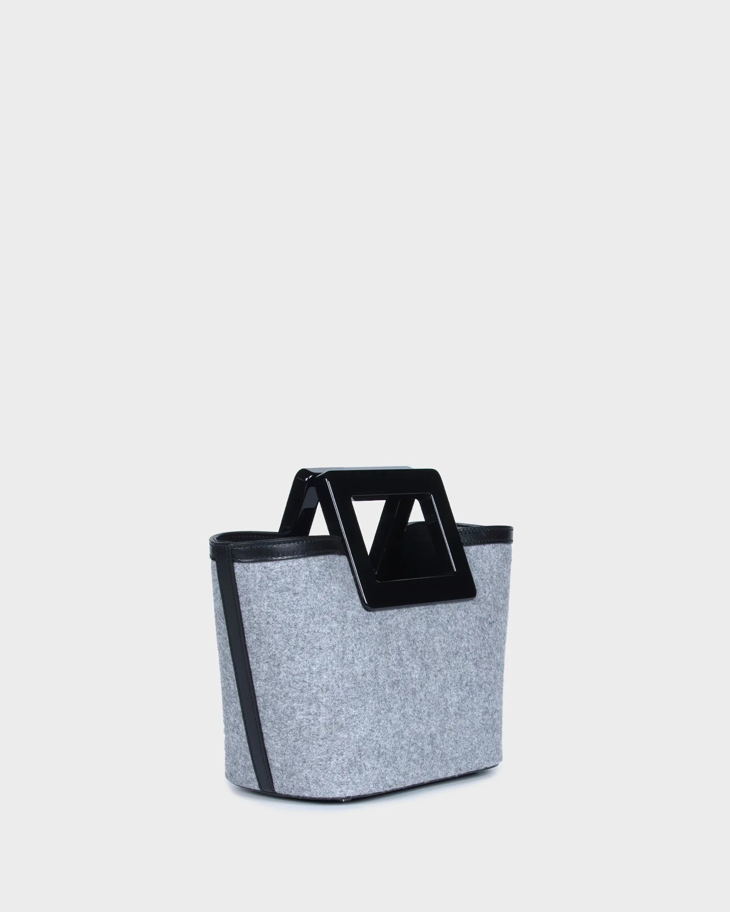 Micro Riviera In Grey Wool three quarters view