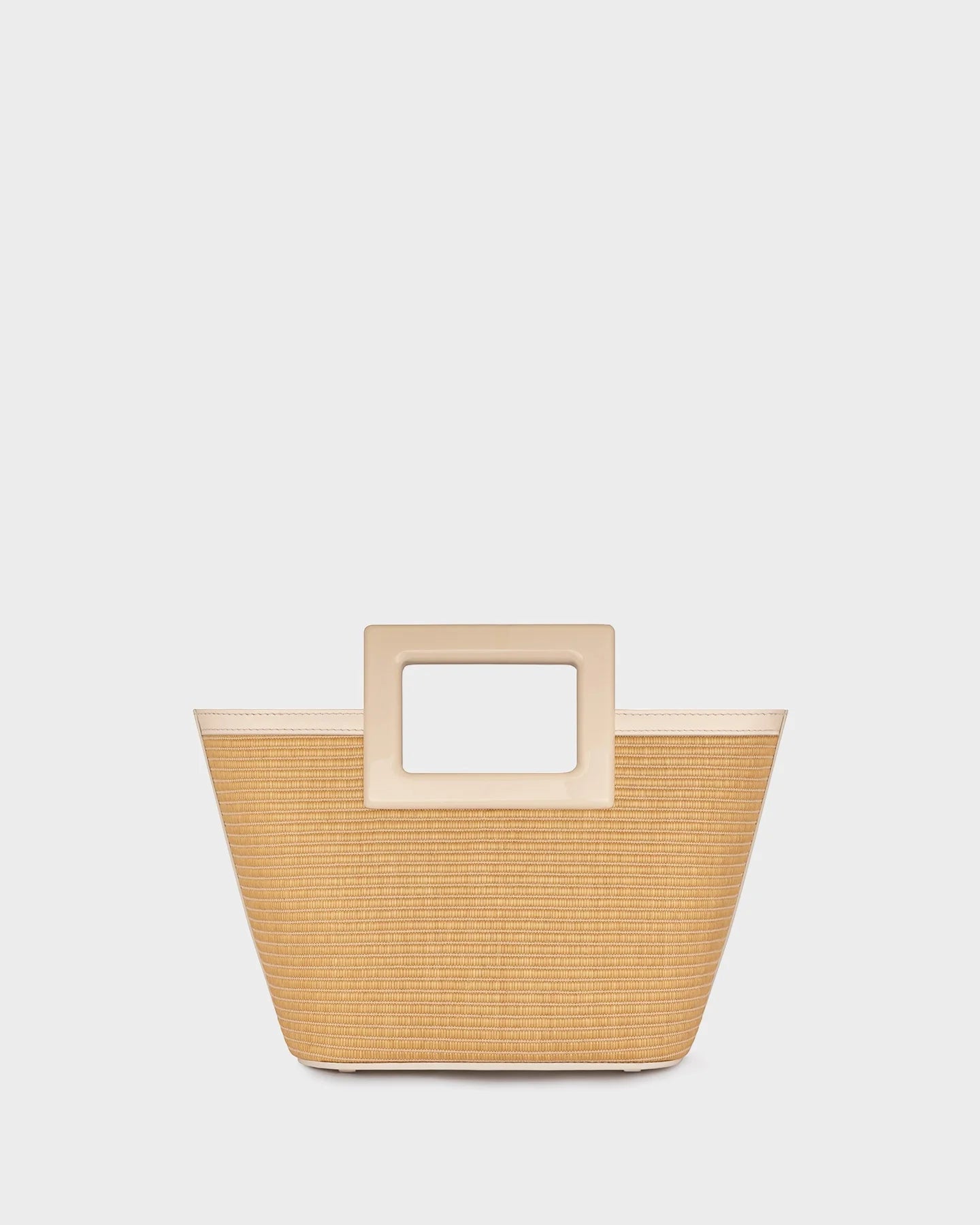 Micro Riviera in Raffia and Cream Leather straight view