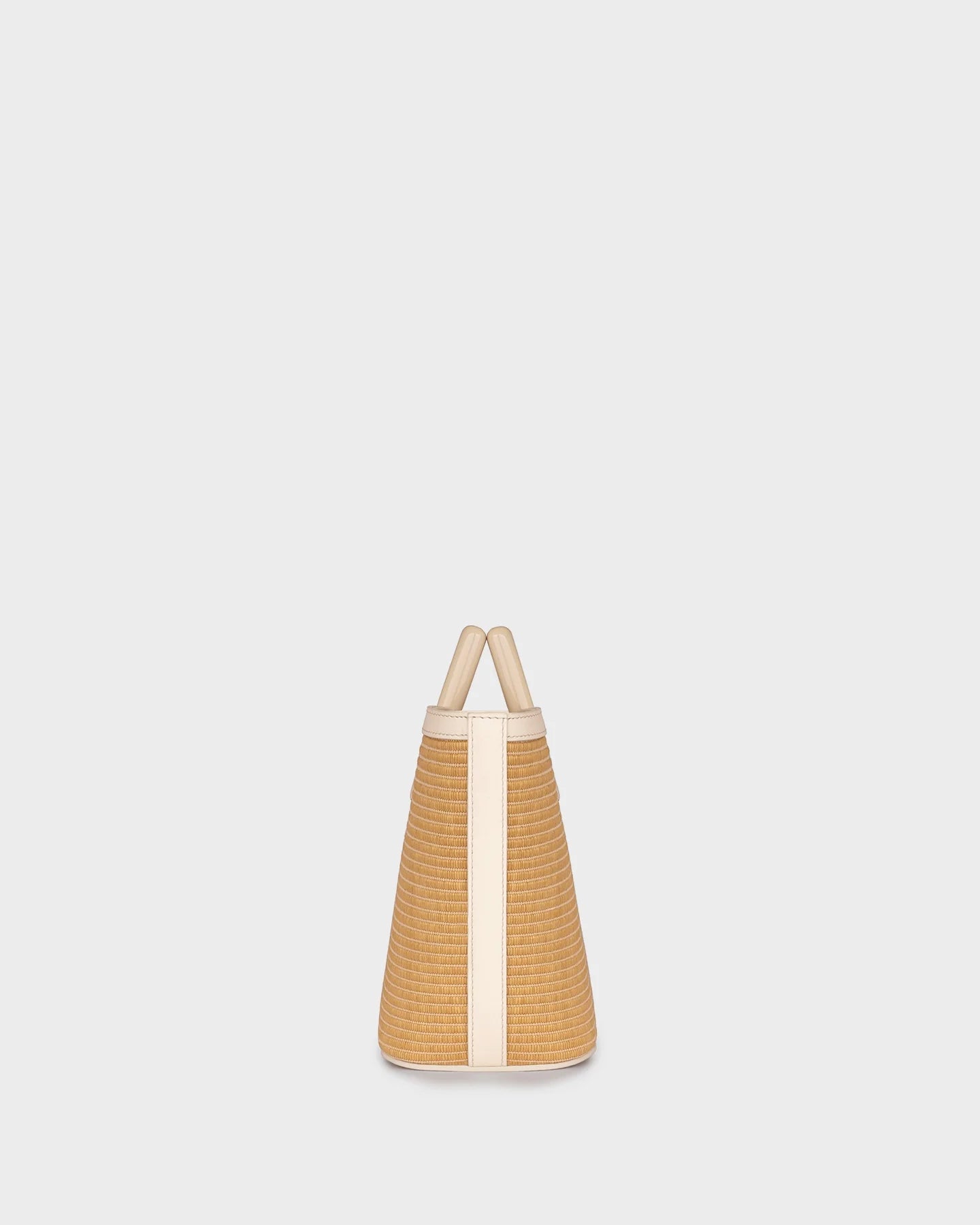 Micro Riviera in Raffia and Cream Leather side view
