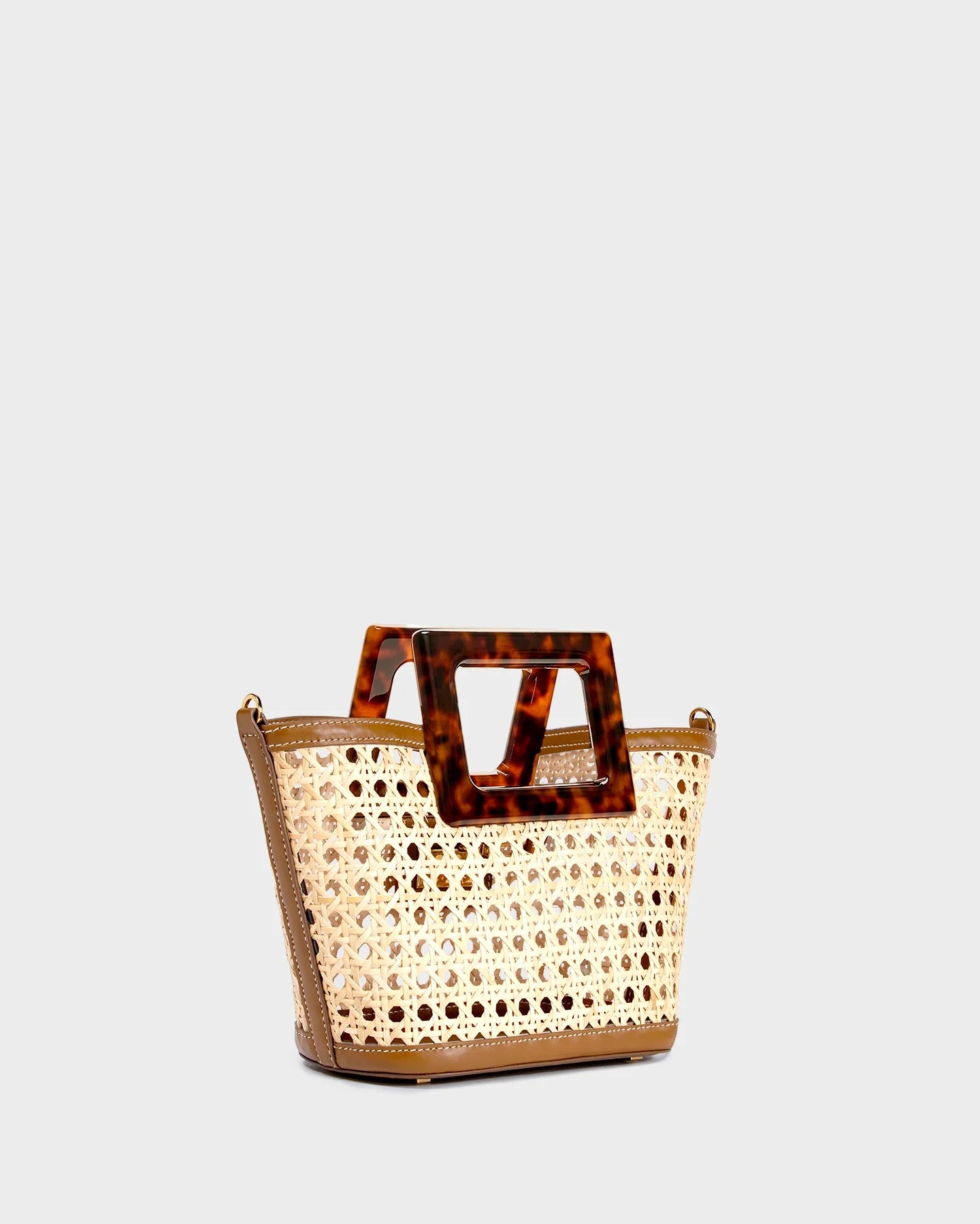 Micro Riviera In Wicker And Tortoiseshell three quarters view