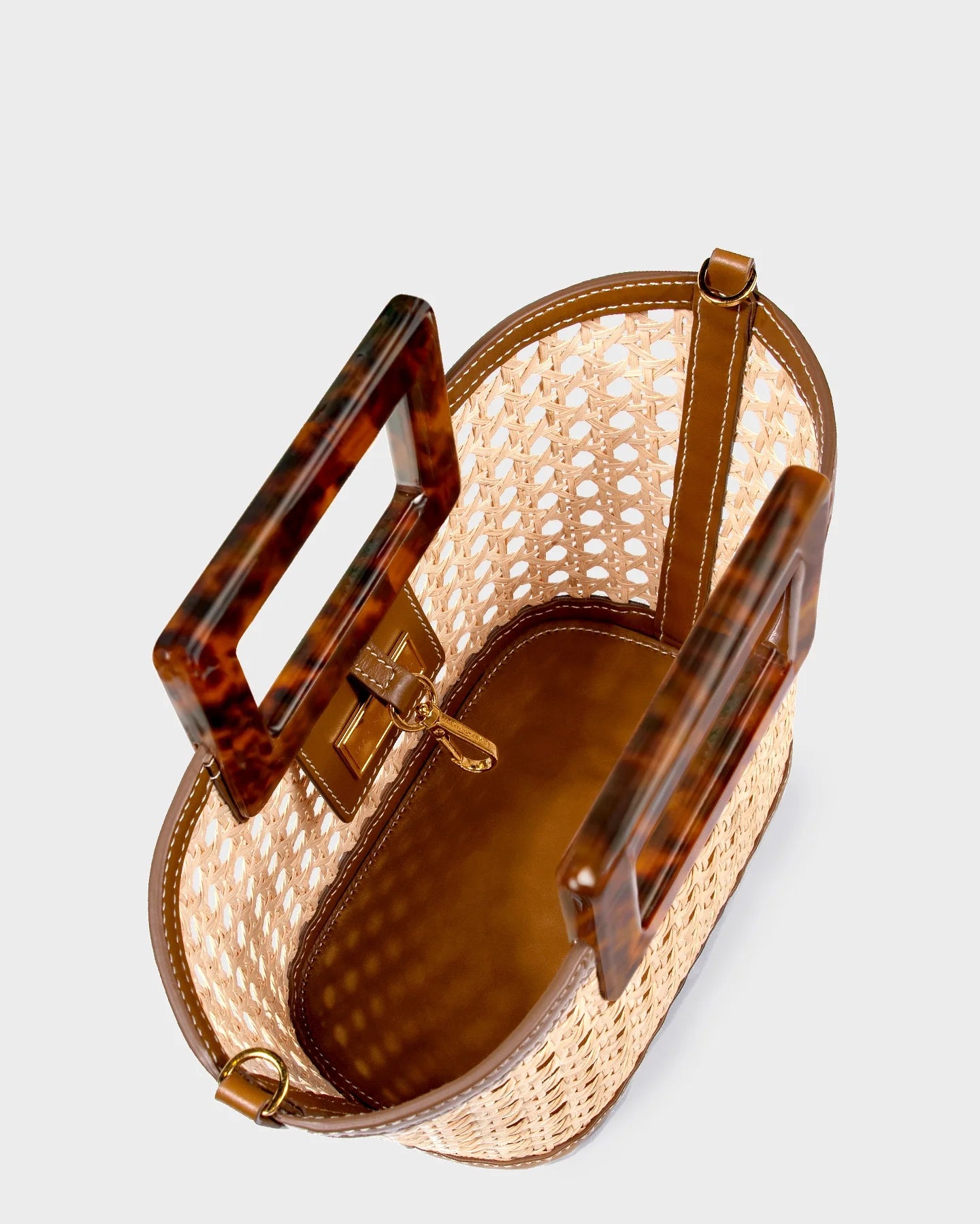 Micro Riviera In Wicker And Tortoiseshell top view