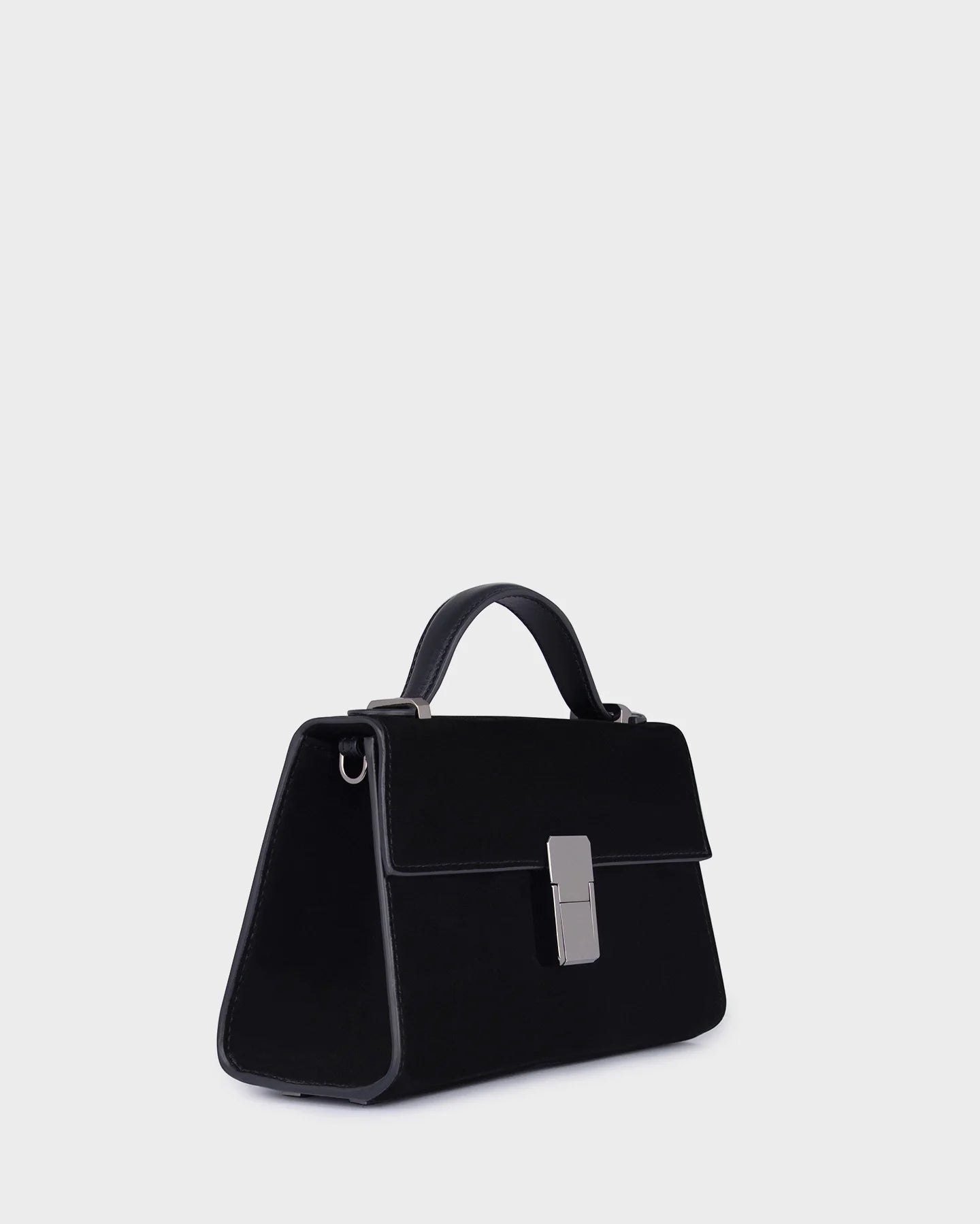 Micro Stella In Black Suede three quarters view