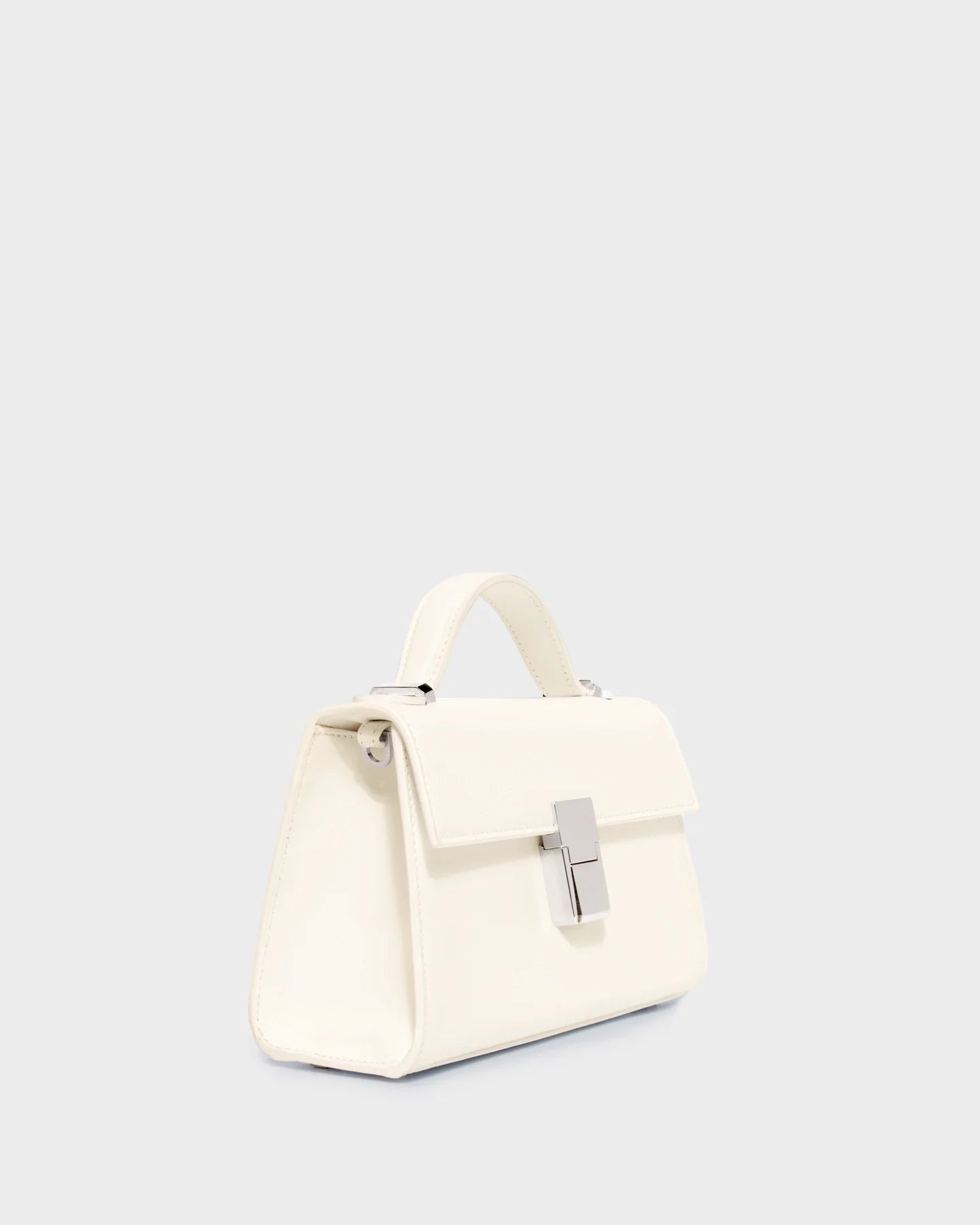 Micro Stella In Cream Leather three quarters view