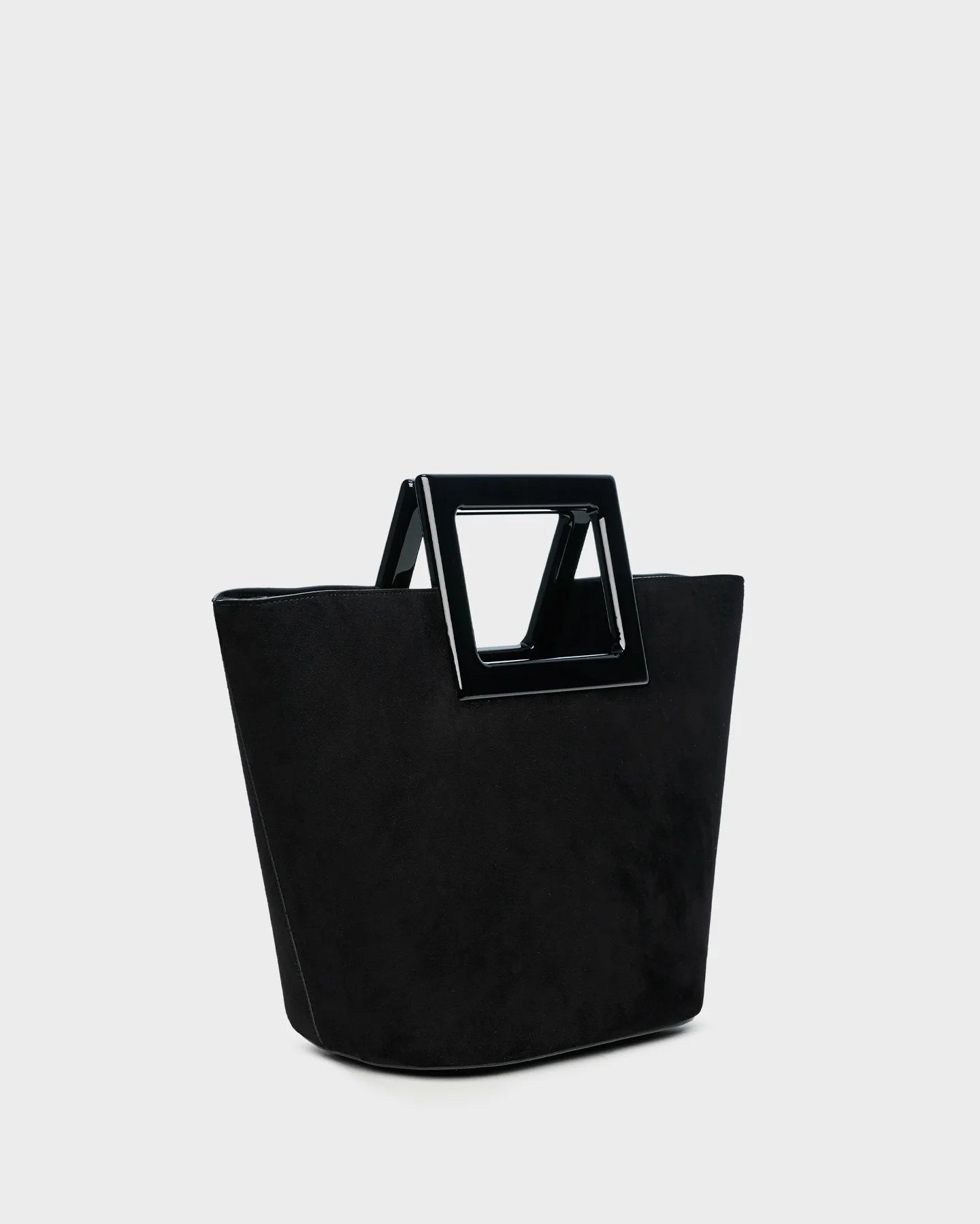 Mini Riviera In Black Suede three quarters view